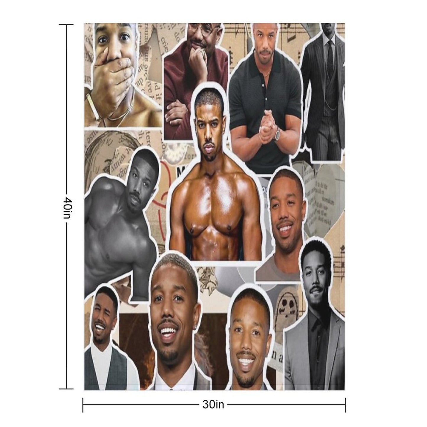 Michael B Jordan Photo Collage All-season Throw Blanket