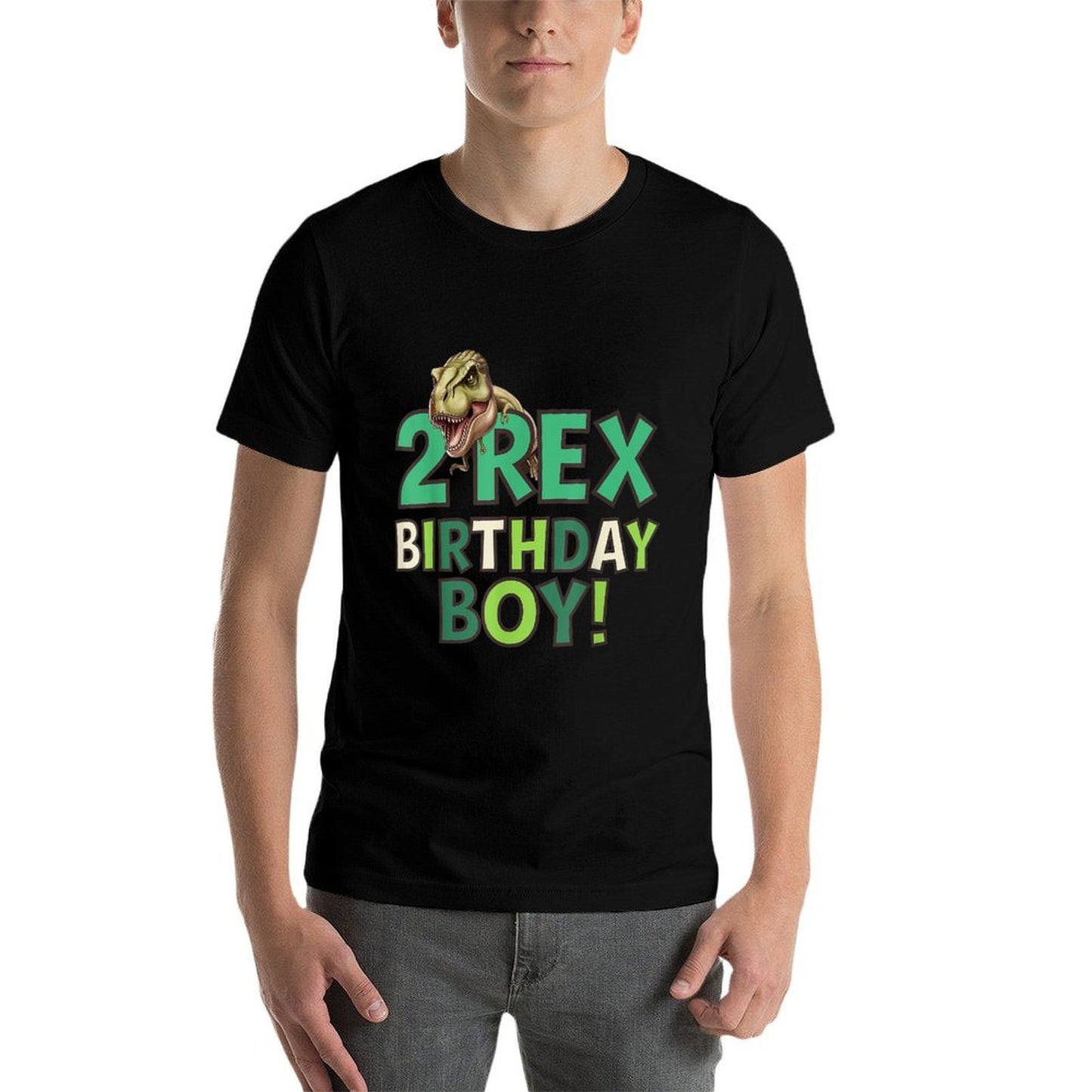 Two Rex 2nd Birthday Second Dinosaur 2 Year Old Kids Wrinkle-resistant T-Shirt