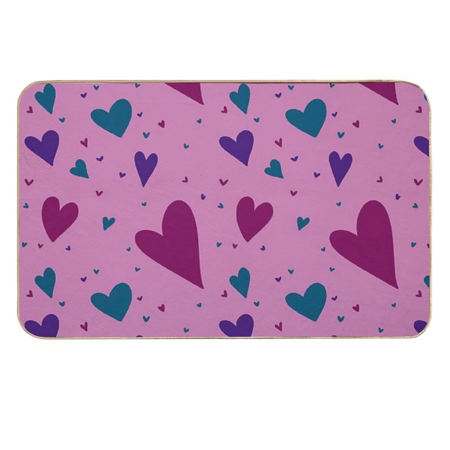 Hearts Fade-Resistant Bath Mat
