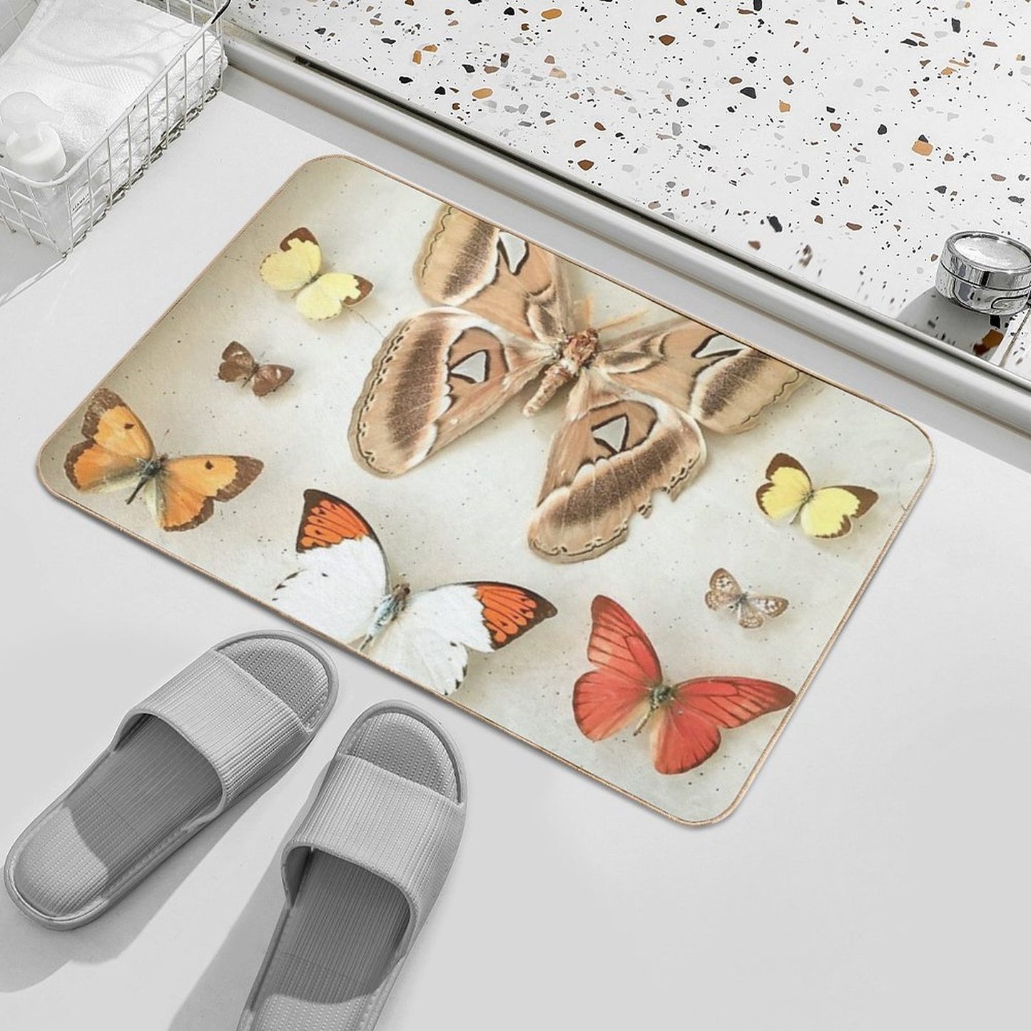 Butterflies And Moths Slip-Resistant Bath Mat