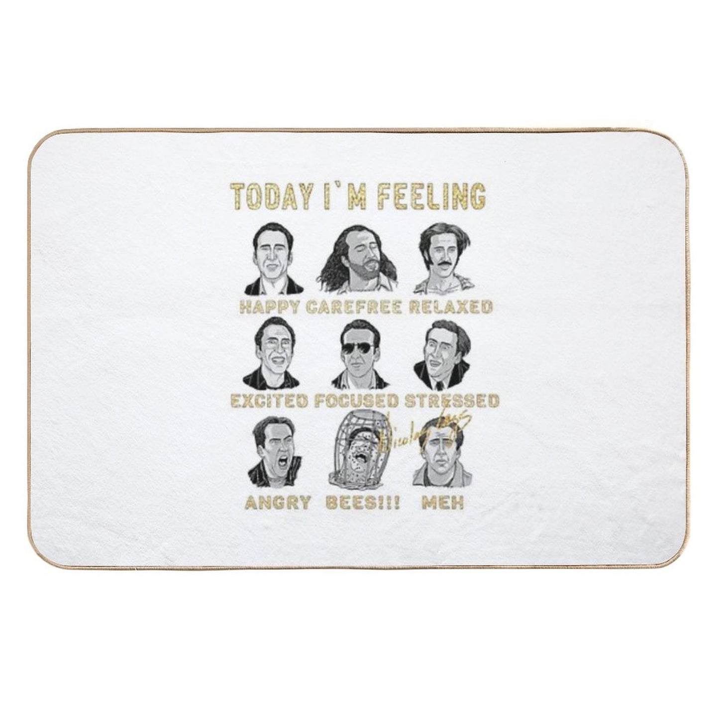 Nicholas Cage - Nicolas Cage - Nick Cage - Nic Cage Funny Feeling Easy Maintenance Bath Mat