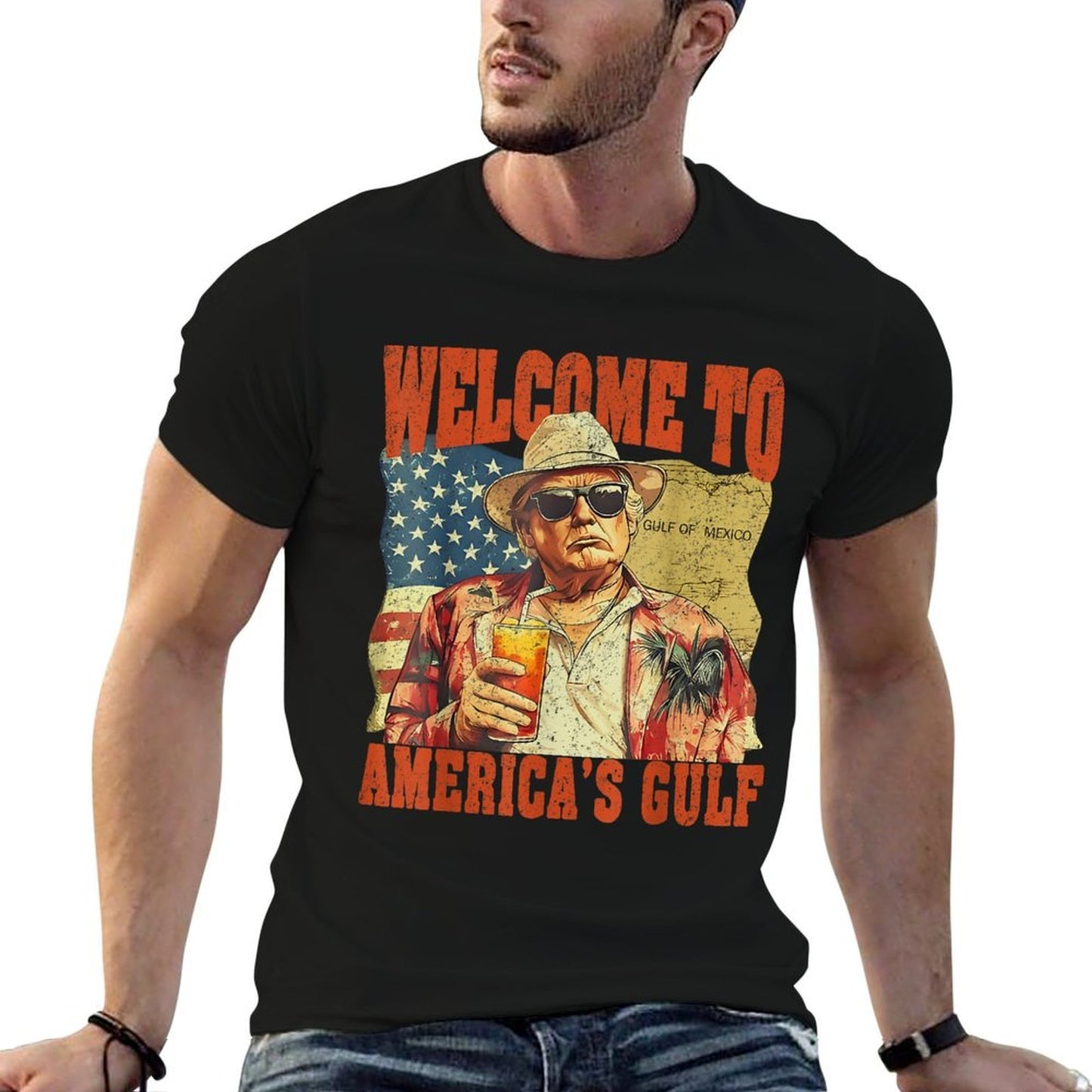 Retro Trump America's Gulf Mexico President Trump Sombrero  Quick-drying T-Shirt
