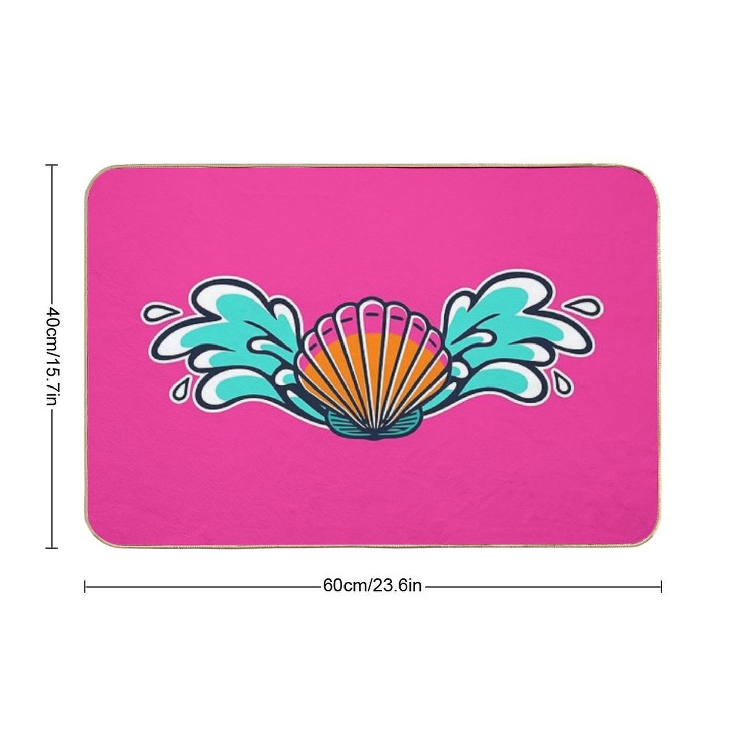 Salty Beaches Shell Wave Wings Repositionable Bath Mat