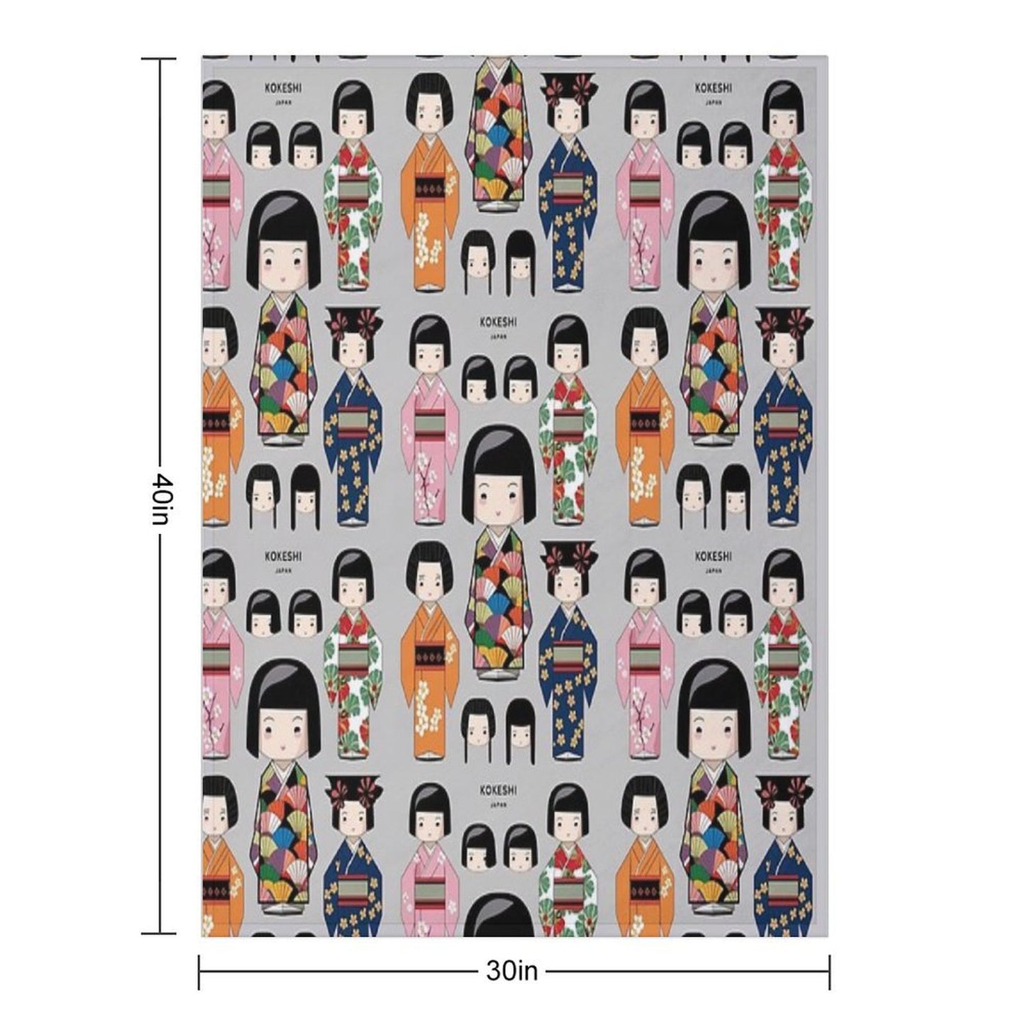 Kokeshi Doll from Japan Durable Throw Blanket