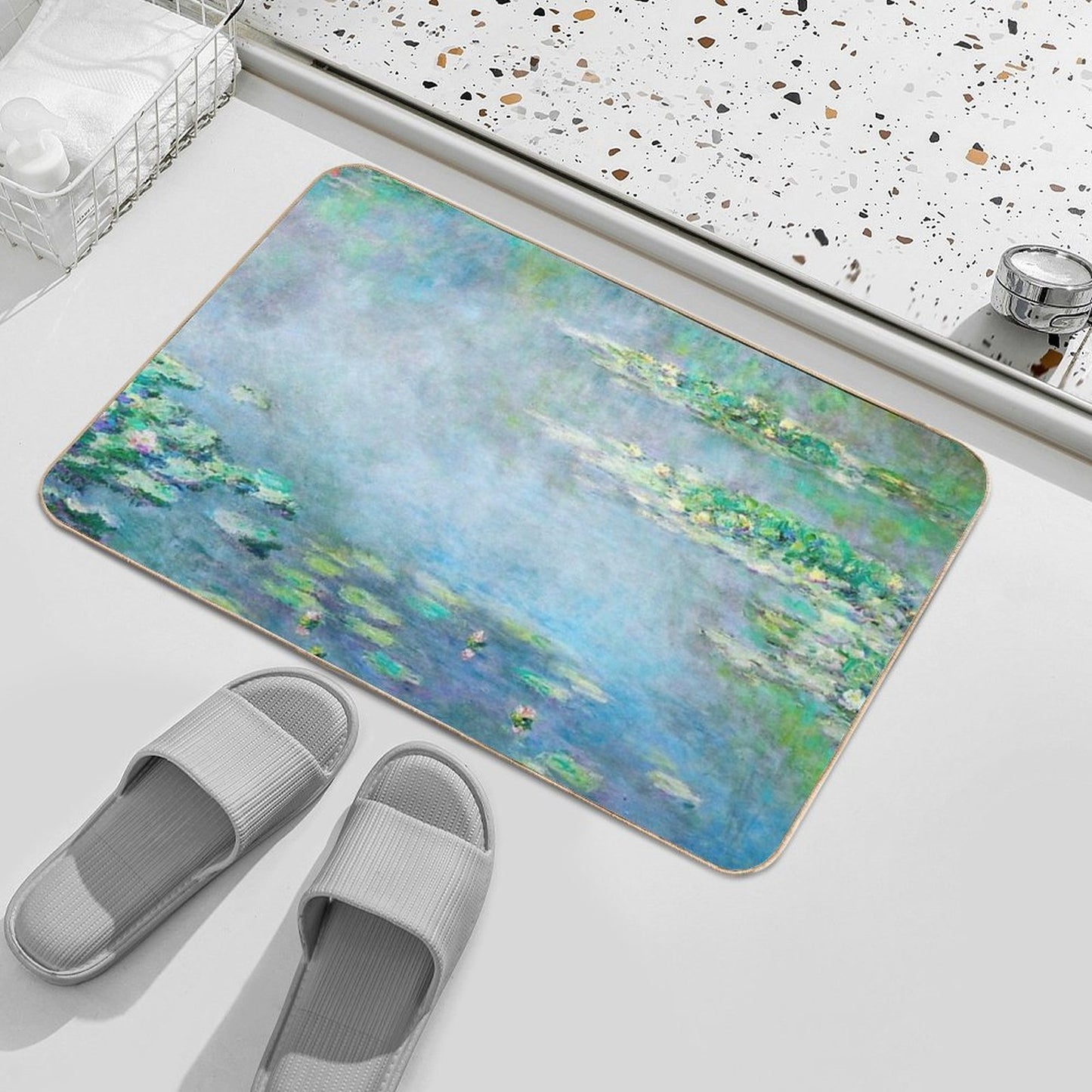Monet Water Lilies Nymphéas 1906 Dirt-Trapping Bath Mat