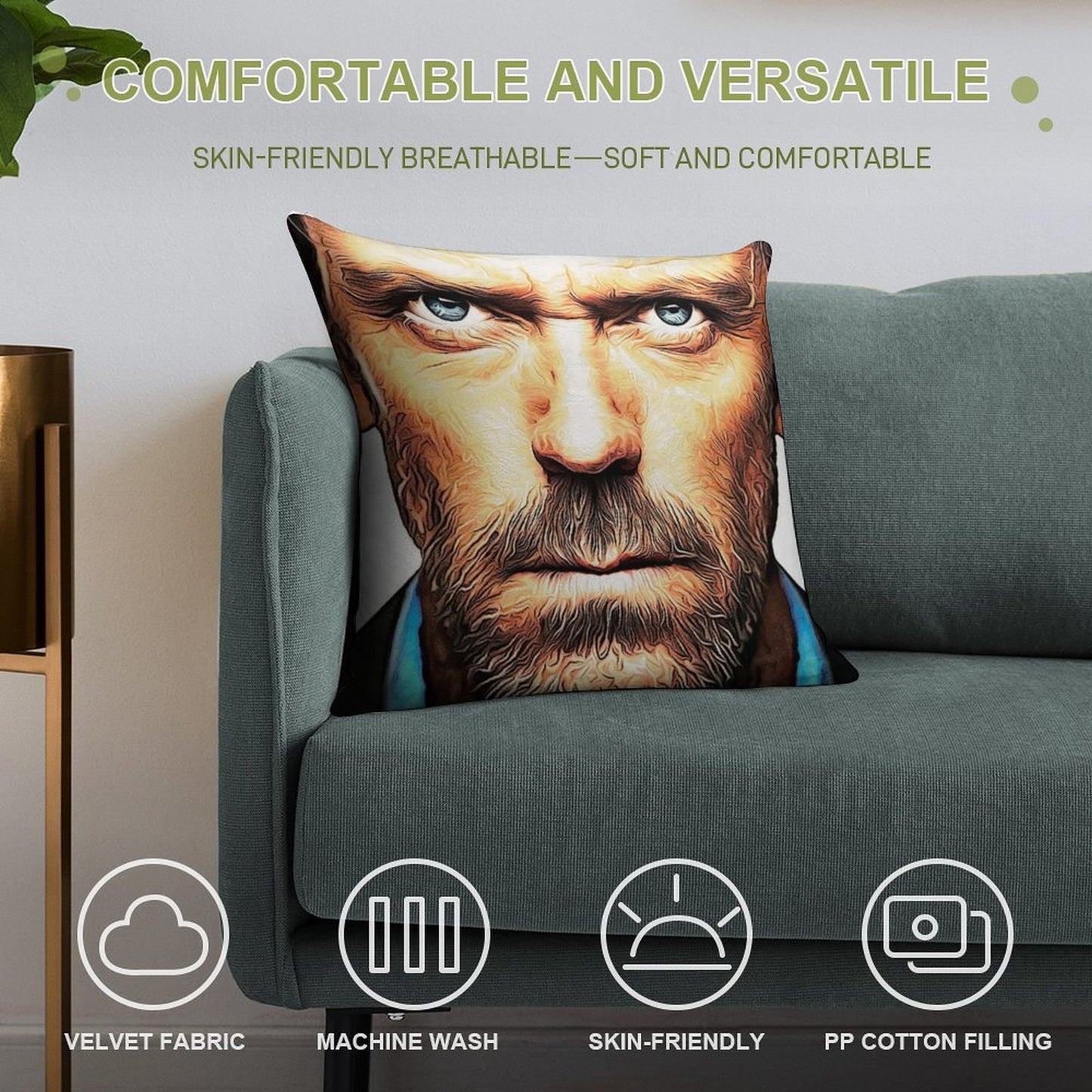 Dr. House Soft High-Density Material Throw Pillow