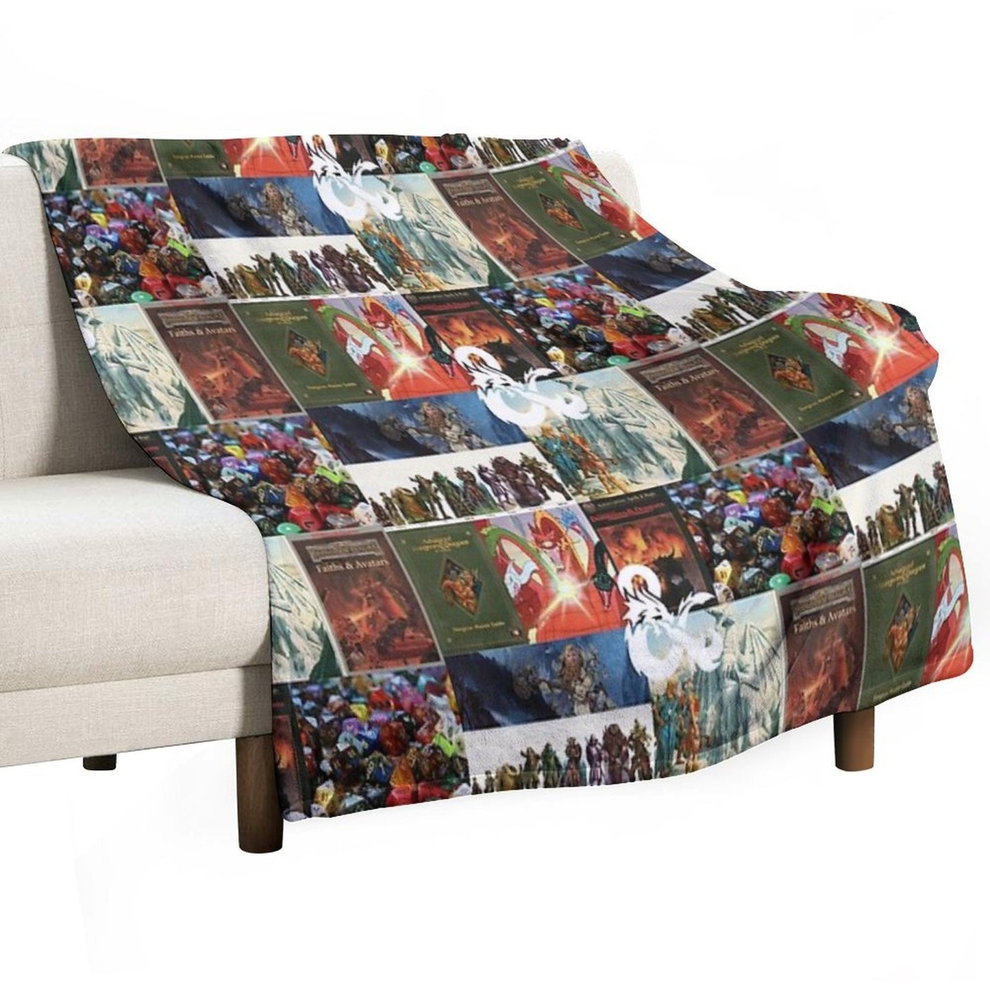 D&D Collage Sustainable Throw Blanket