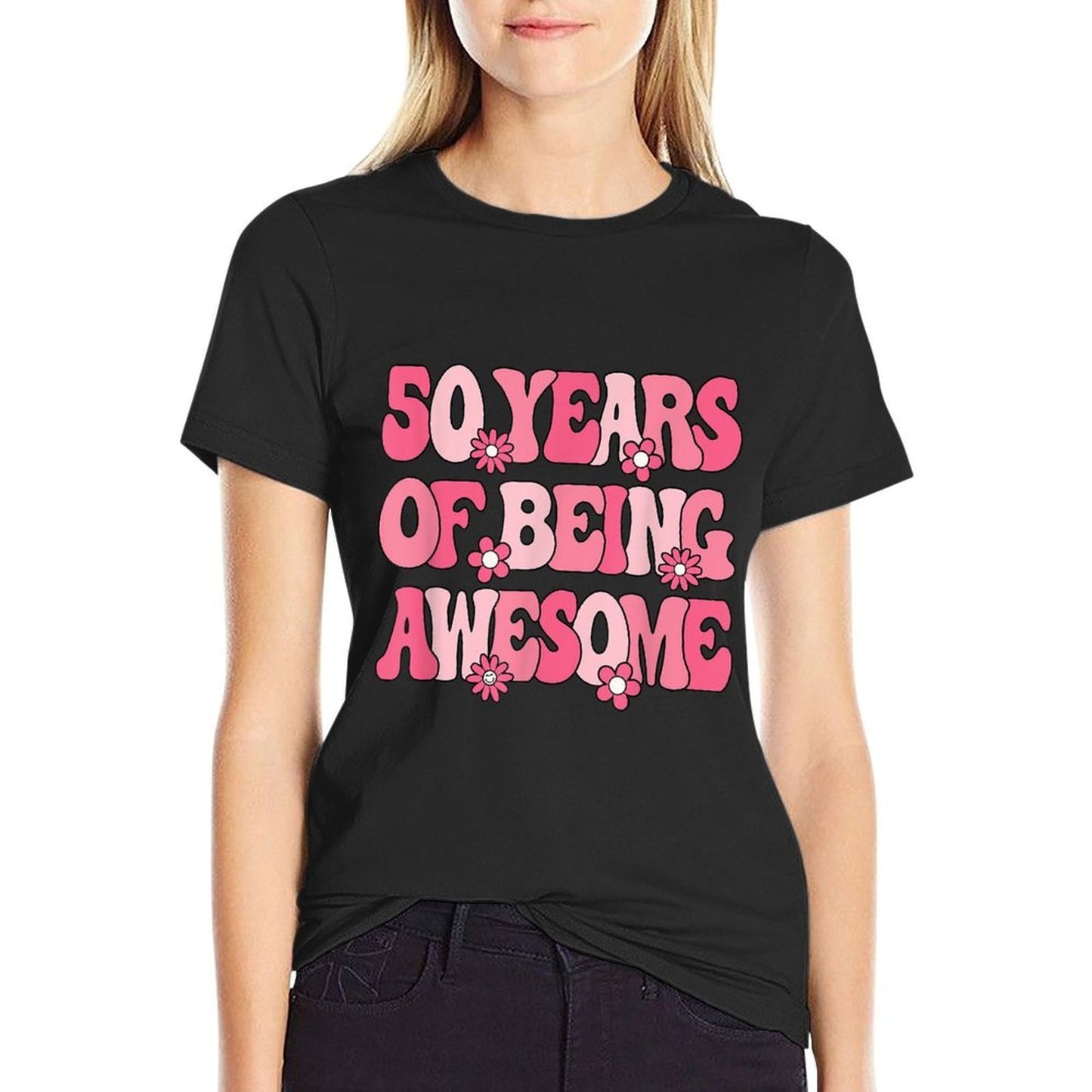 50 Years Of Being Awesome 50 Years Old Women 50th Birthday Slim-fit Cut T-Shirt