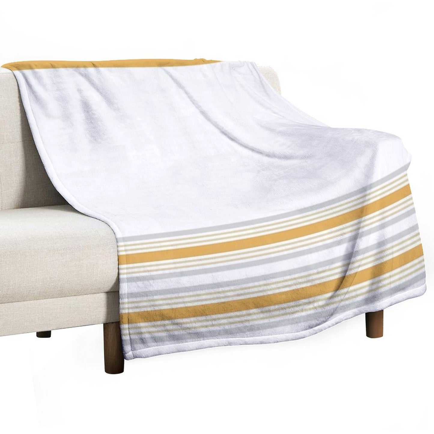 Line Art Neutral Yellow Shrink-resistant Throw Blanket