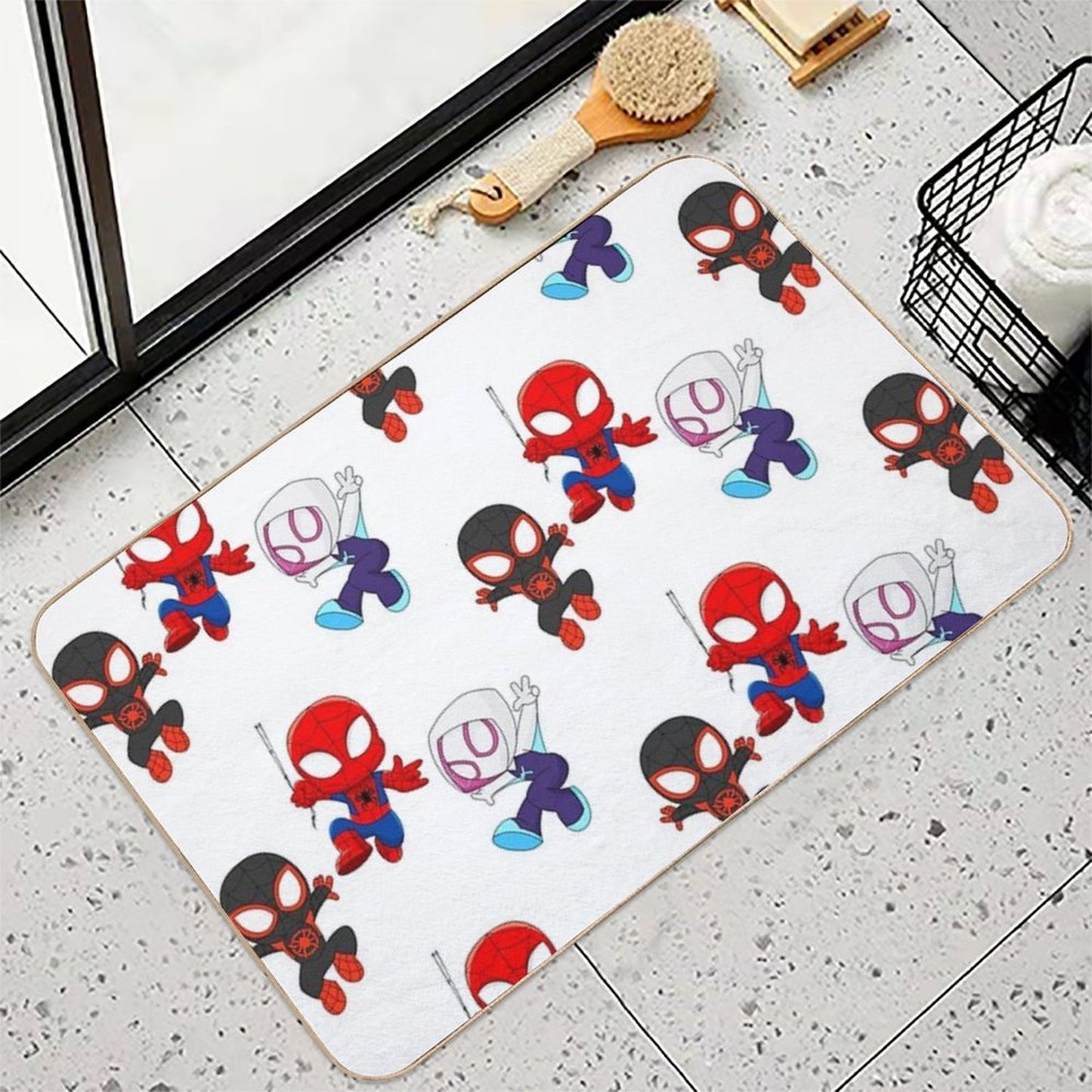 Spidey Amazing Friends, Spiders Babies, Spider Ghost, Cute Baby Spidey Girl, Cartoon Spidey, Black Spidey Durable Bath Mat