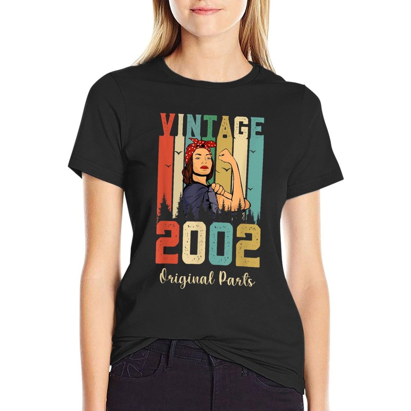Vintage 20th Birthday T Shirt Made In 2002 Womens Birthday Graphic-printed T-Shirt