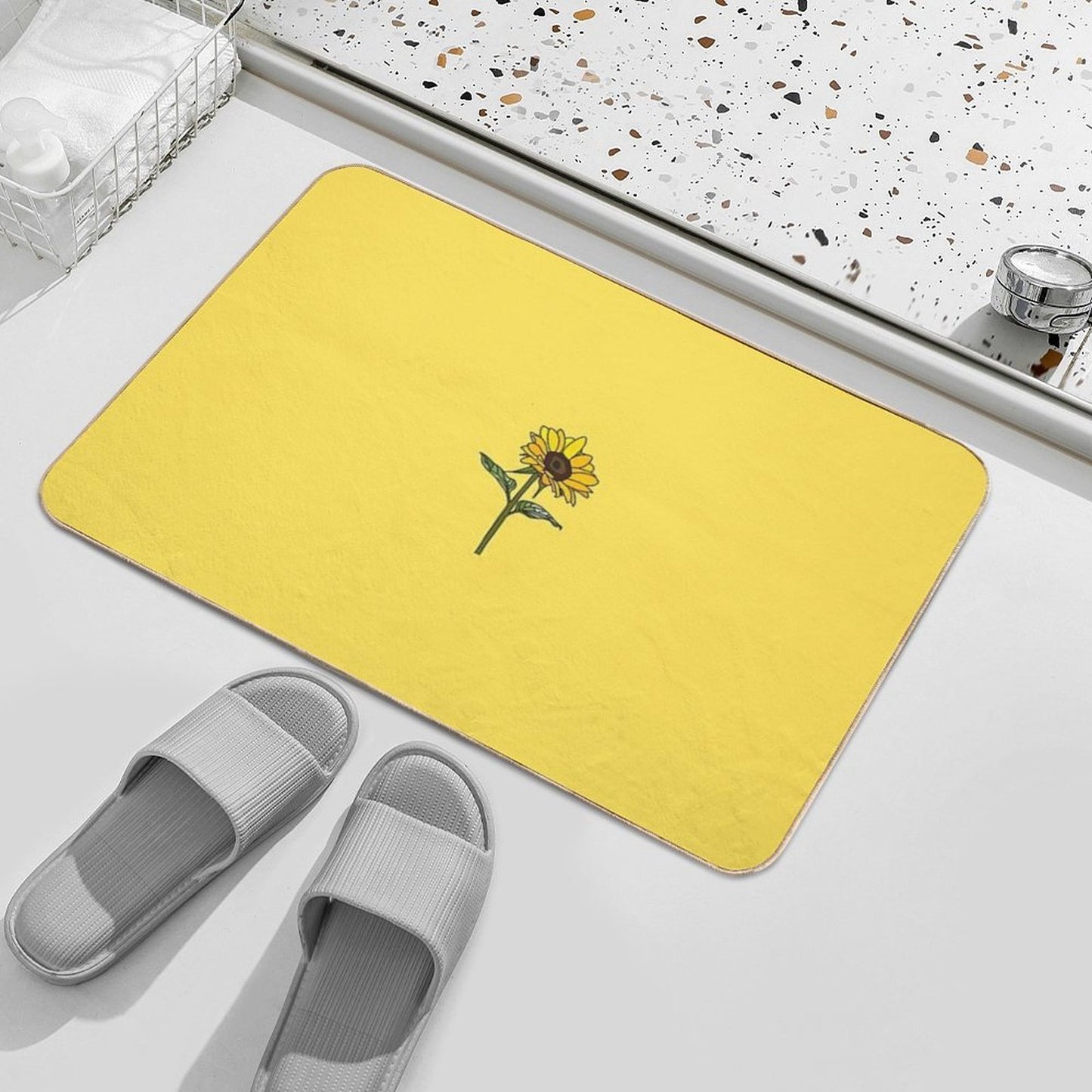 Little Aesthetic Sunflower Toxin-Free Bath Mat