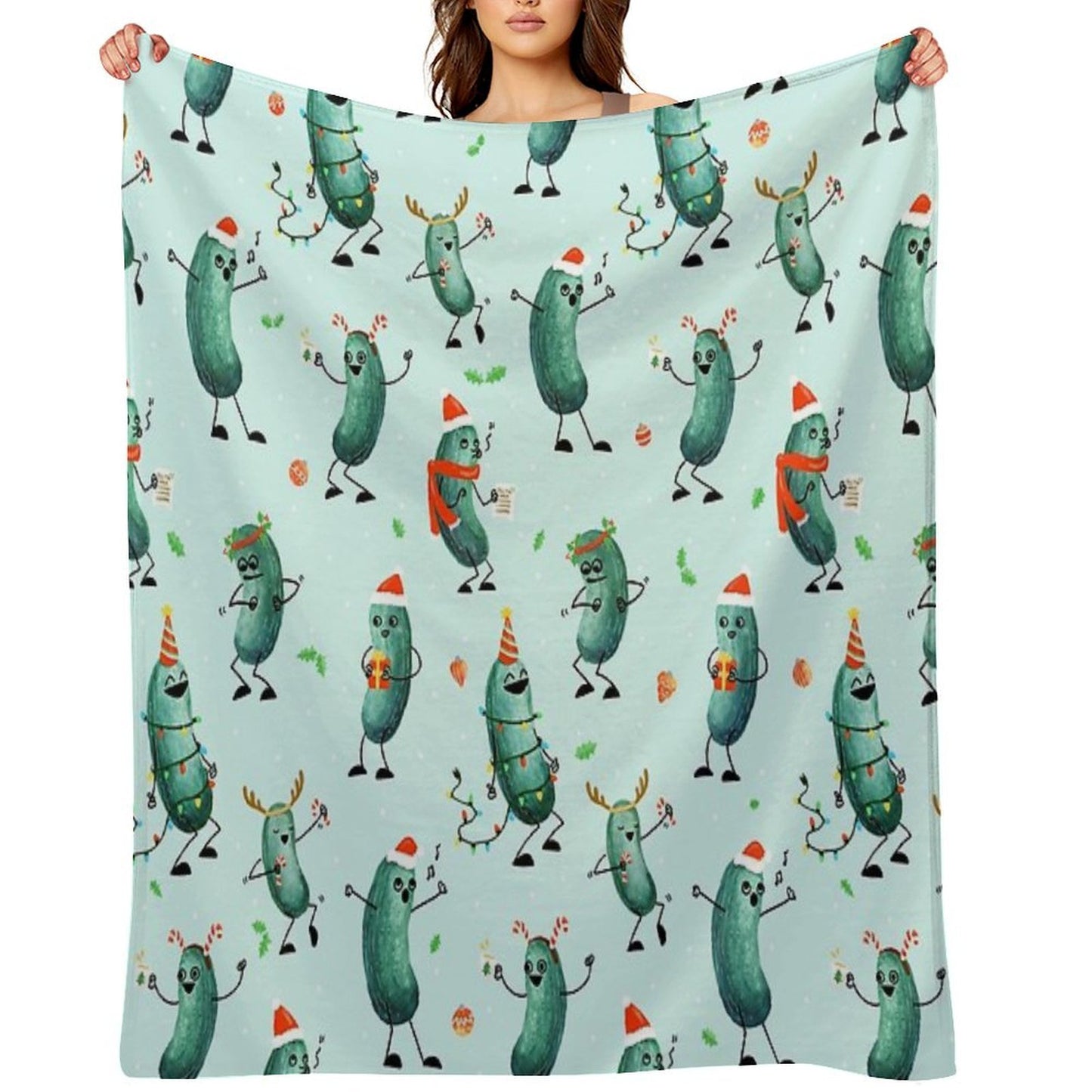 Holiday Pickle Party! Quick-dry Throw Blanket