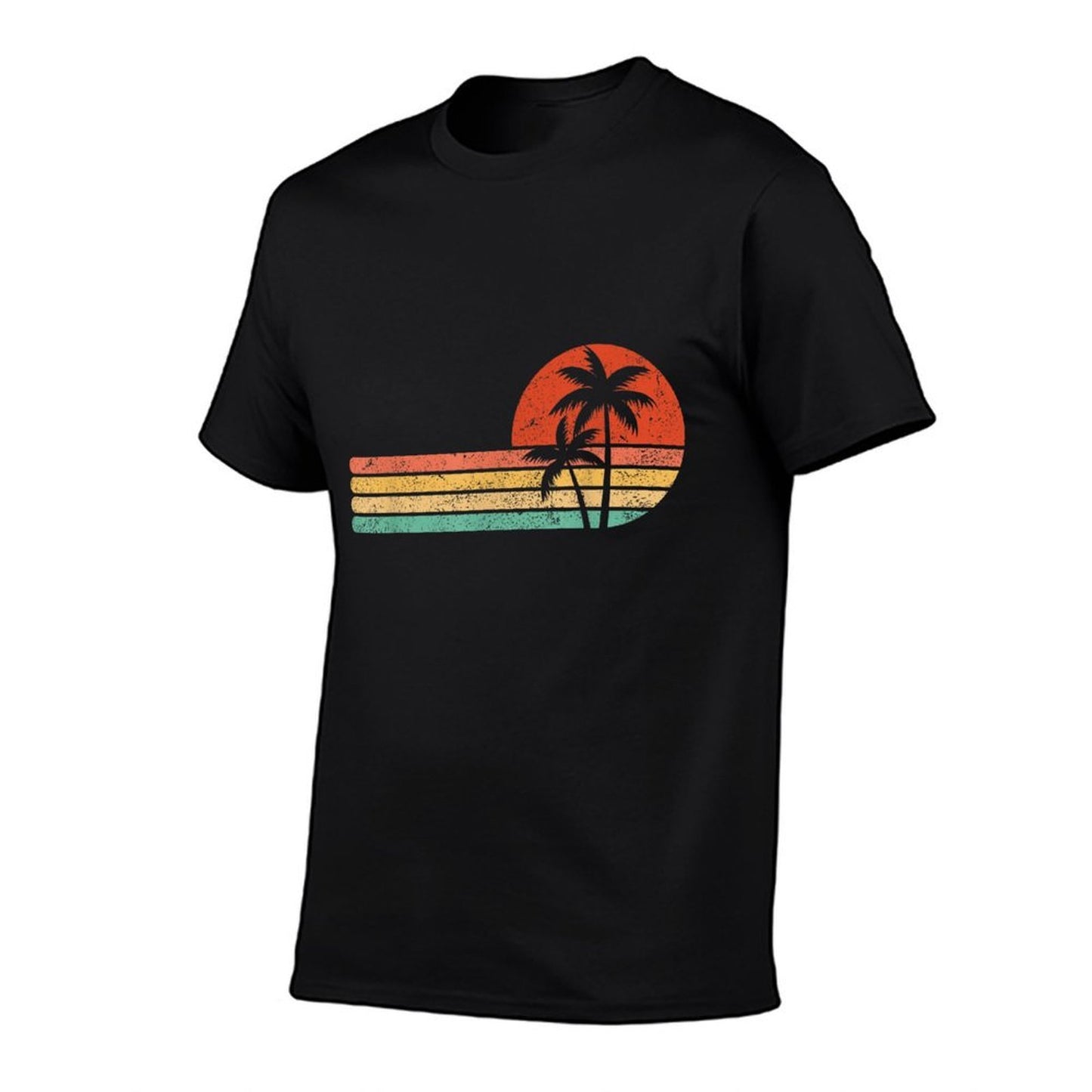 Retro Style Tropical Vintage Sunset Beach Palm Tree  Affordable Price T-Shirt