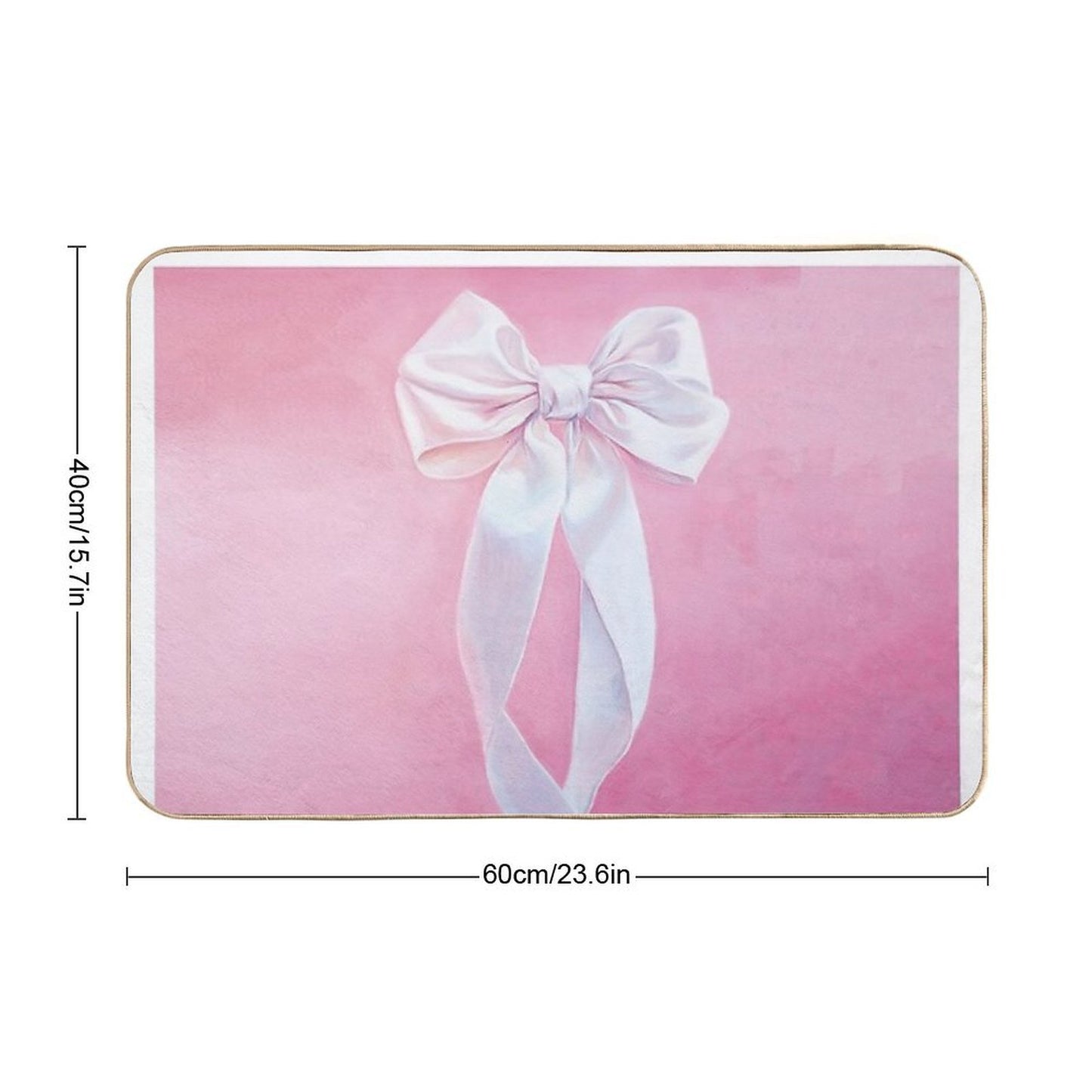 Lovely White Bow High-Traffic Bath Mat
