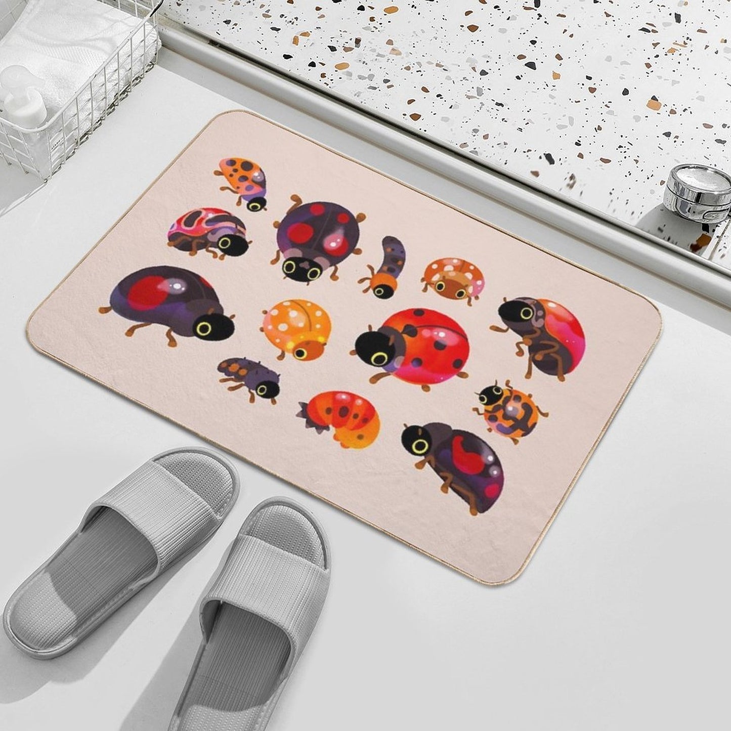 Lady Beetles Toxin-Free Bath Mat