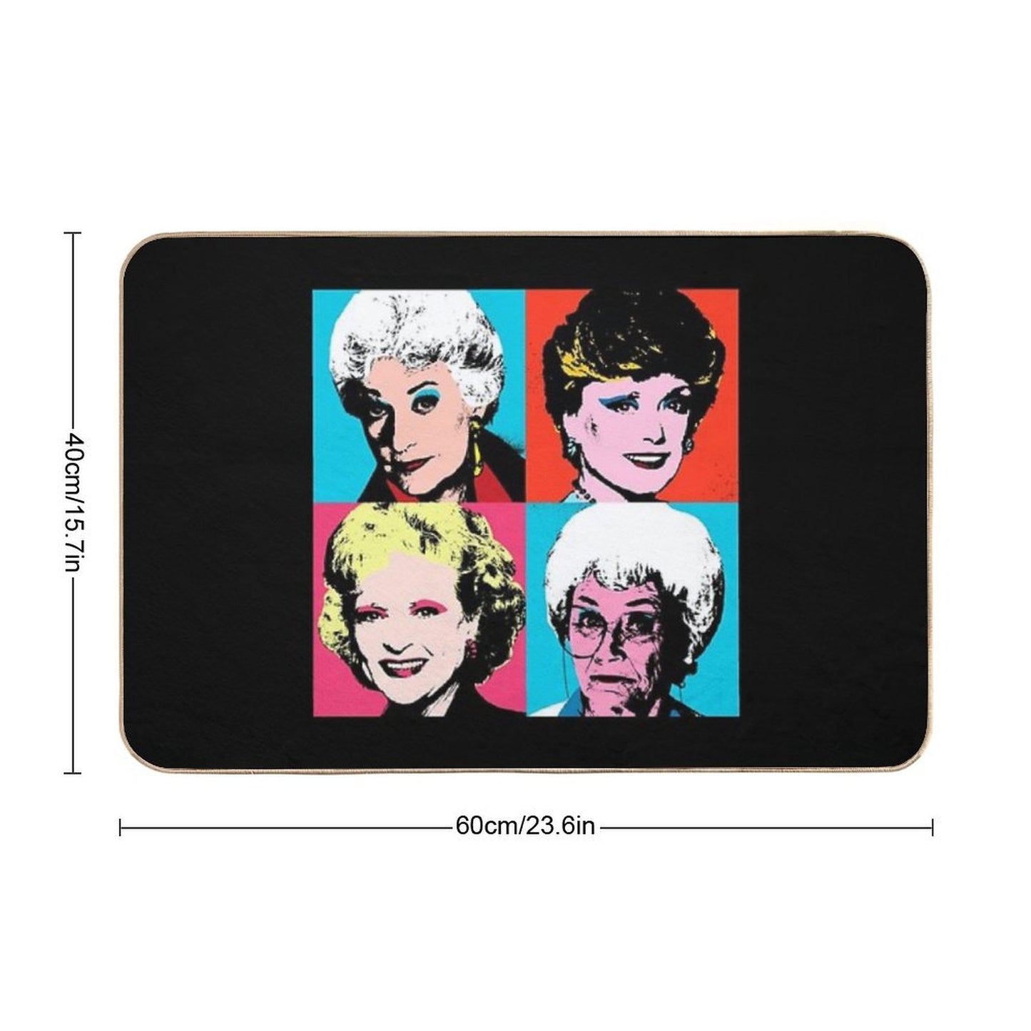 Golden Warhol Girls Stain-Proof Bath Mat
