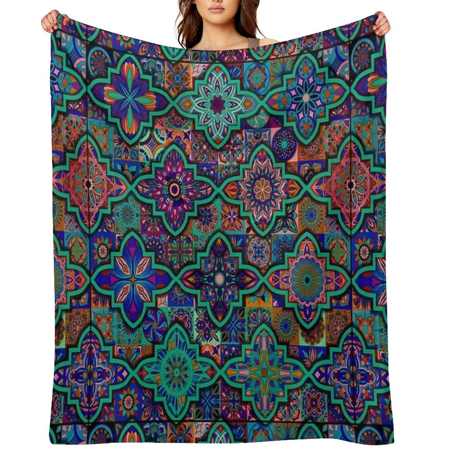 Native Boho Design Anti-pilling Throw Blanket