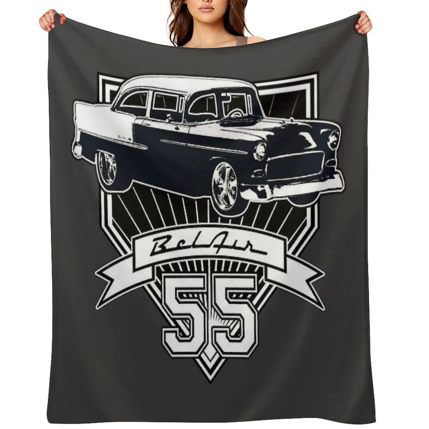 55 Chevy Bel Air Compact Throw Blanket