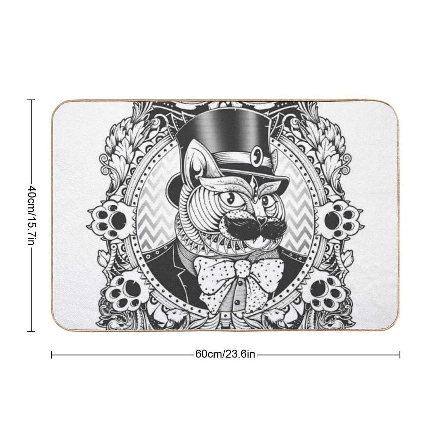Hipster Mustache Cat Eco-Friendly Bath Mat