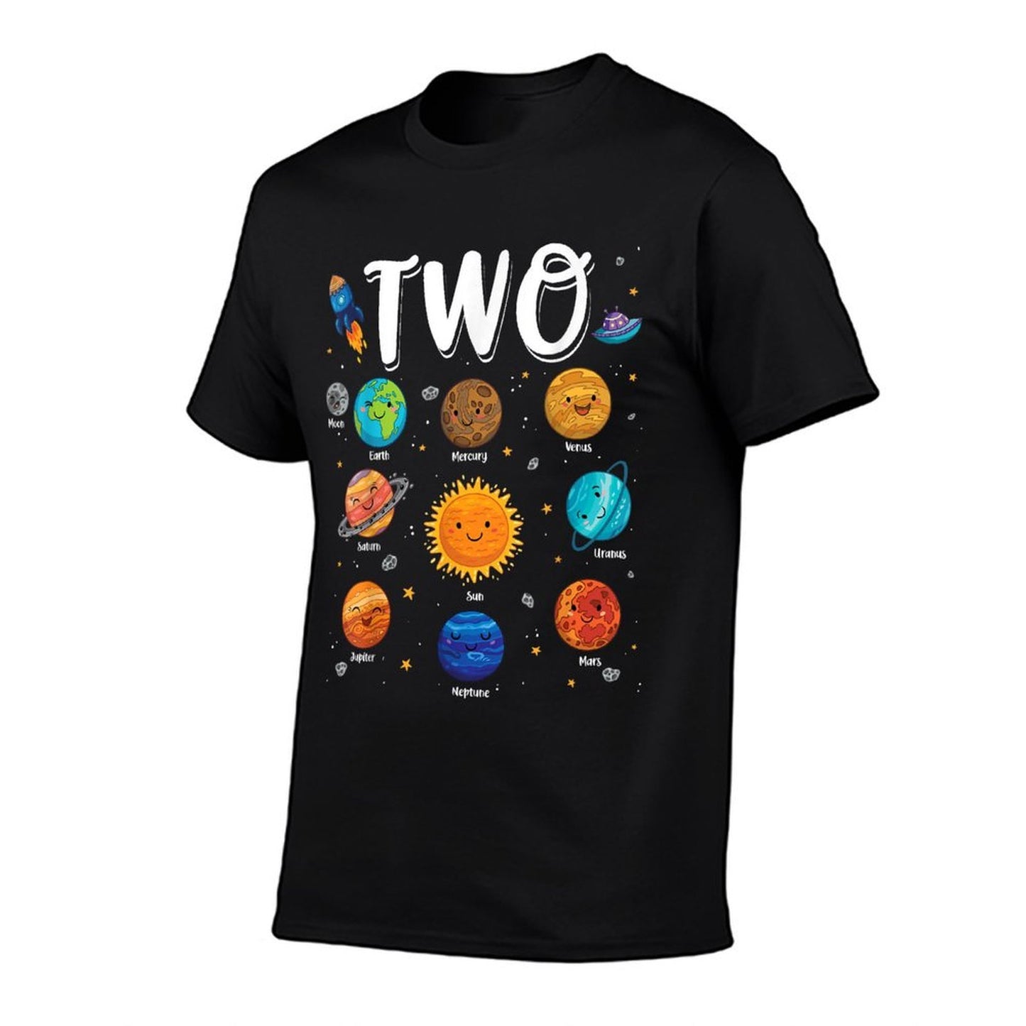 Solar System Planets Two 2 Years Old 2nd Birthday Girl Boy  Quick-drying T-Shirt