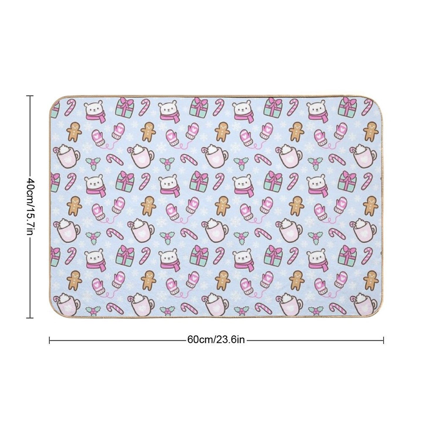 Cute Christmas Blue Nikury Stain-Proof Bath Mat