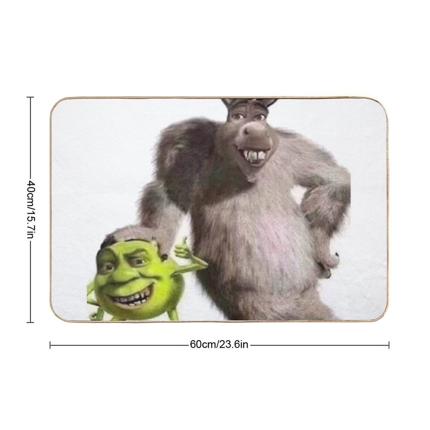 Shrek And Donkey X Monsters Inc. Easy To Clean Bath Mat