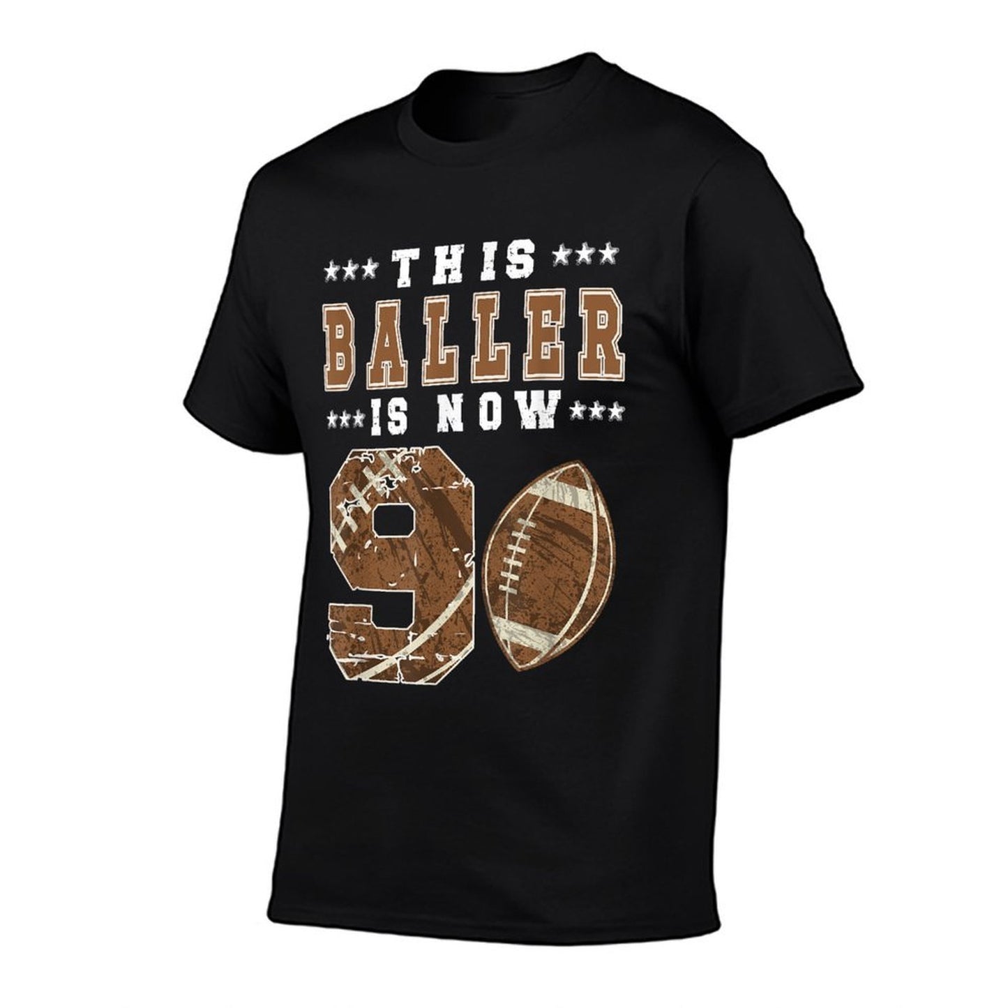 9th Birthday Football Boy Nine Year Old Football Player Cotton T-Shirt