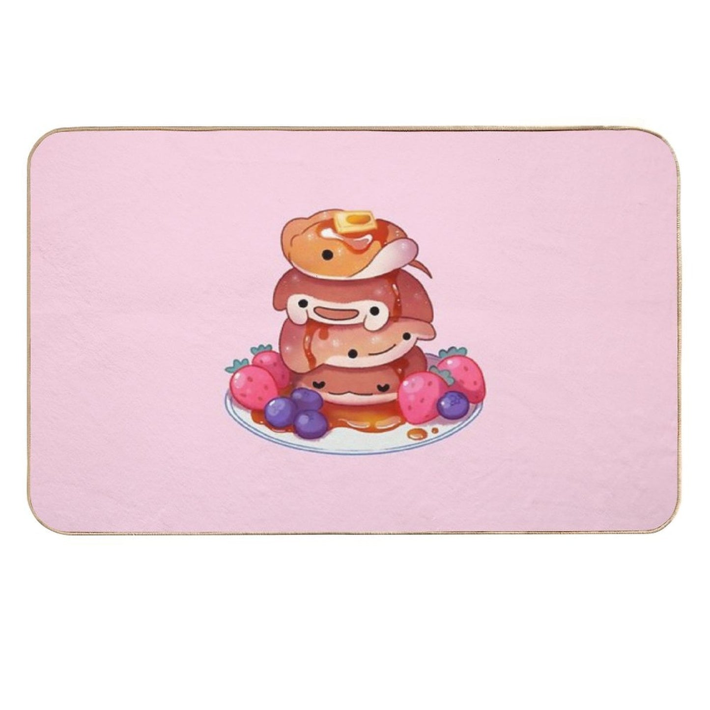 Fluffy Sea Pancakes Fade-Resistant Bath Mat