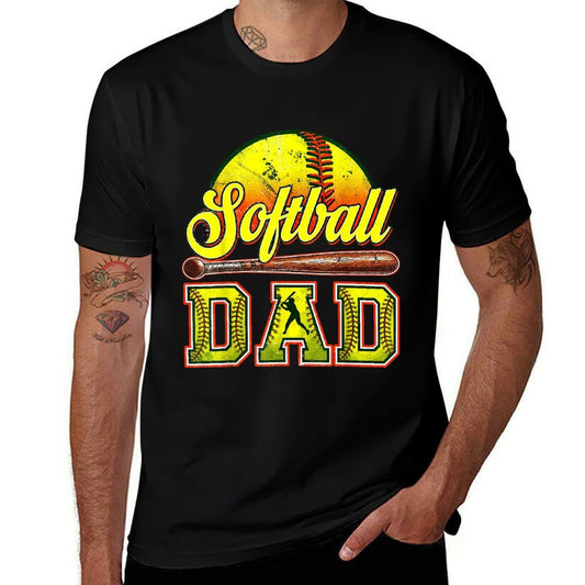 Retro Softball Dad Game Day Dad Fathers Day  Moisture-wicking T-Shirt