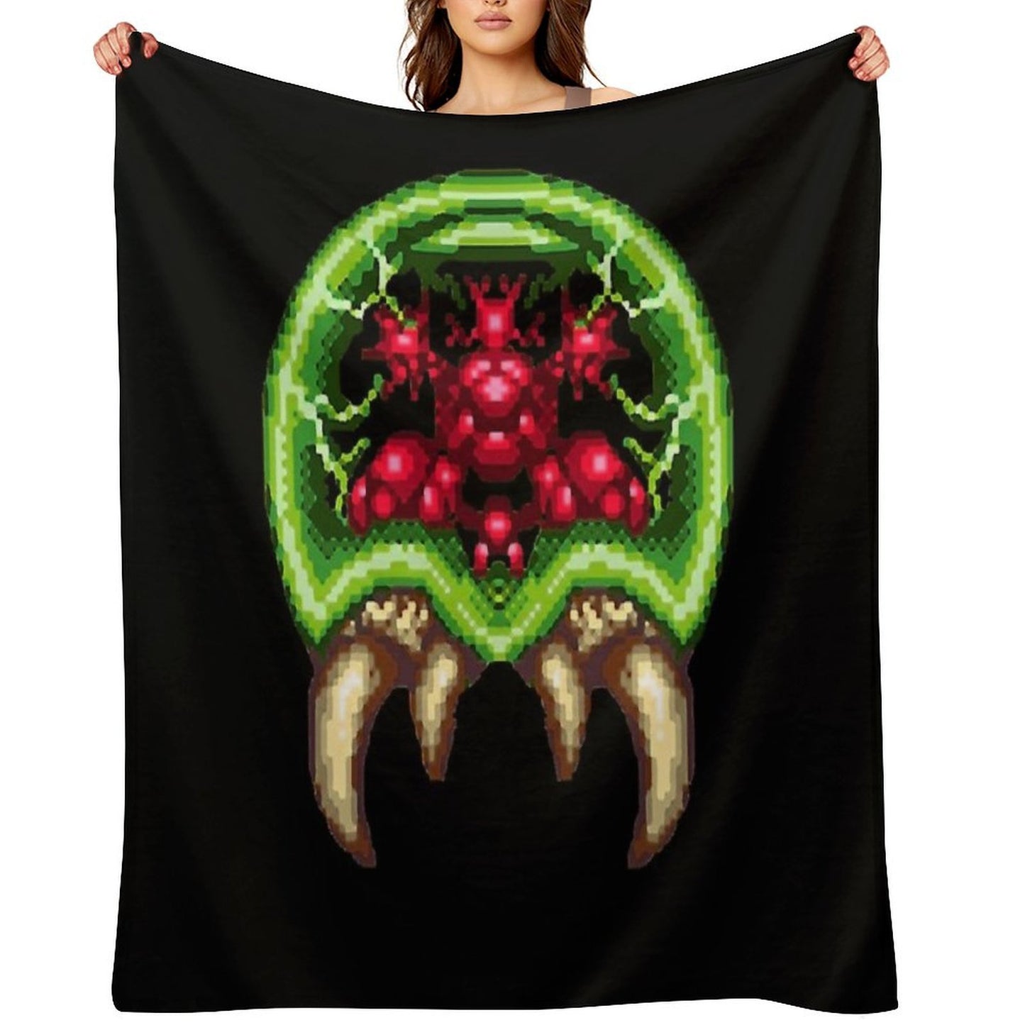 Super Metroid - Giant Metroid Travel-friendly Throw Blanket