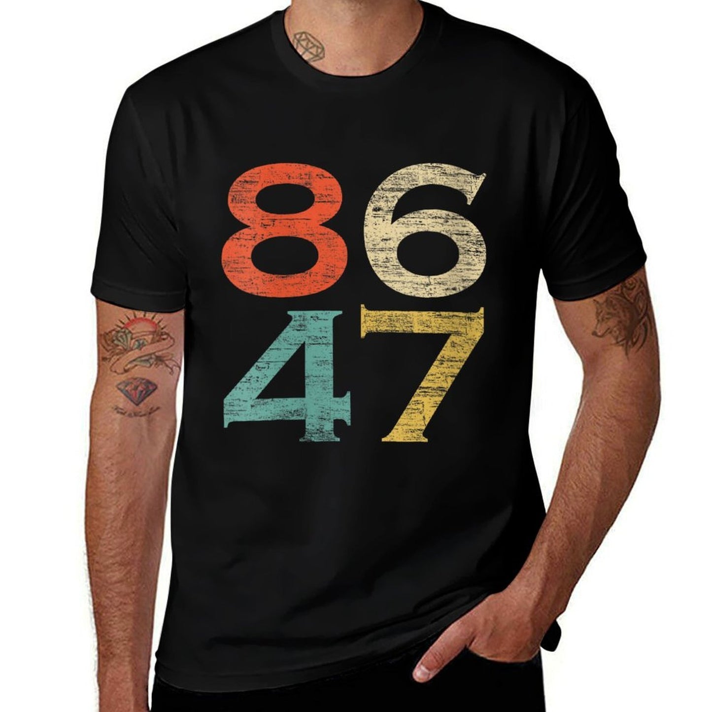 Womens Classic Vintage Retro Style 8647 86 47 Anti Trump Quick-drying T-Shirt