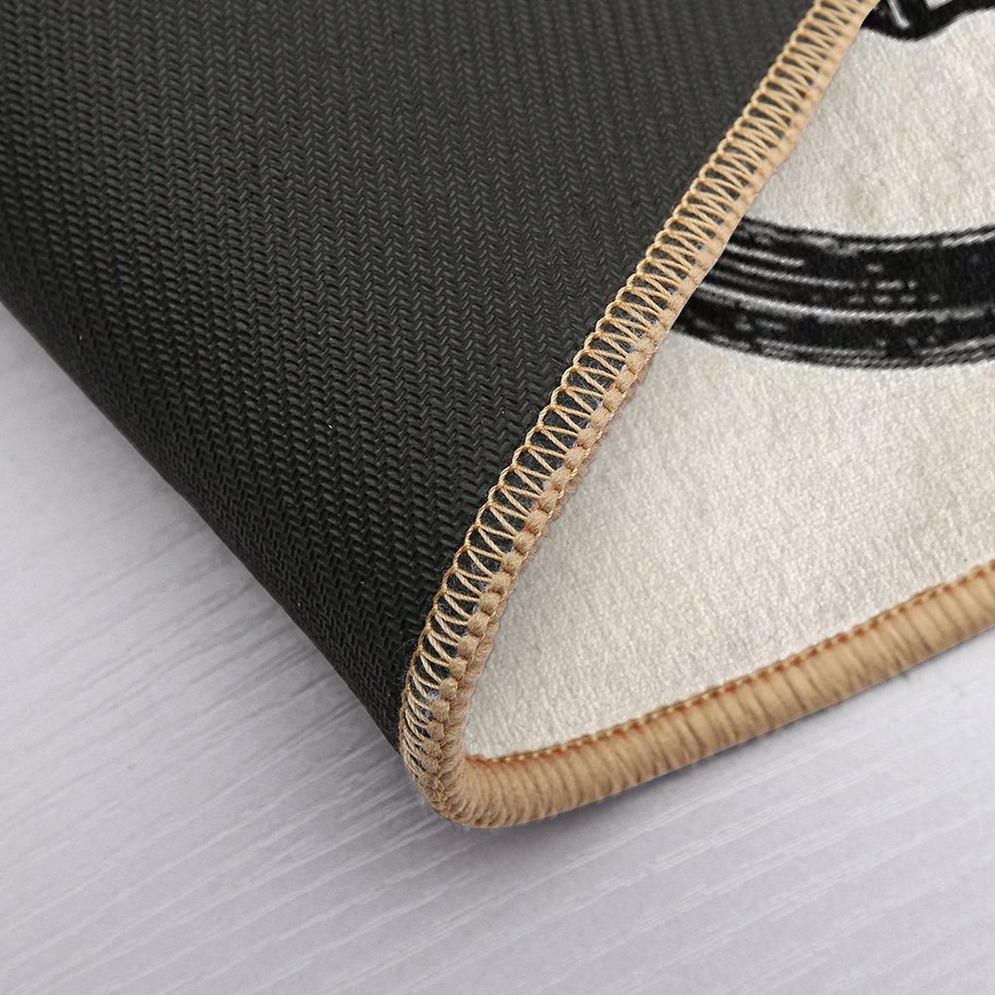 Enso Circle And Bonsai Tree on Canvas  Fade-Resistant Bath Mat