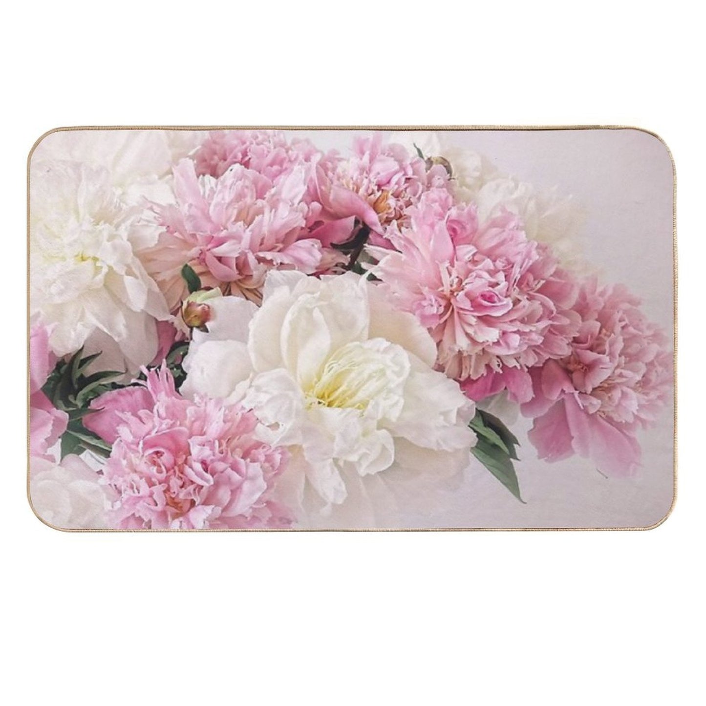Peonies Fade-Resistant Bath Mat