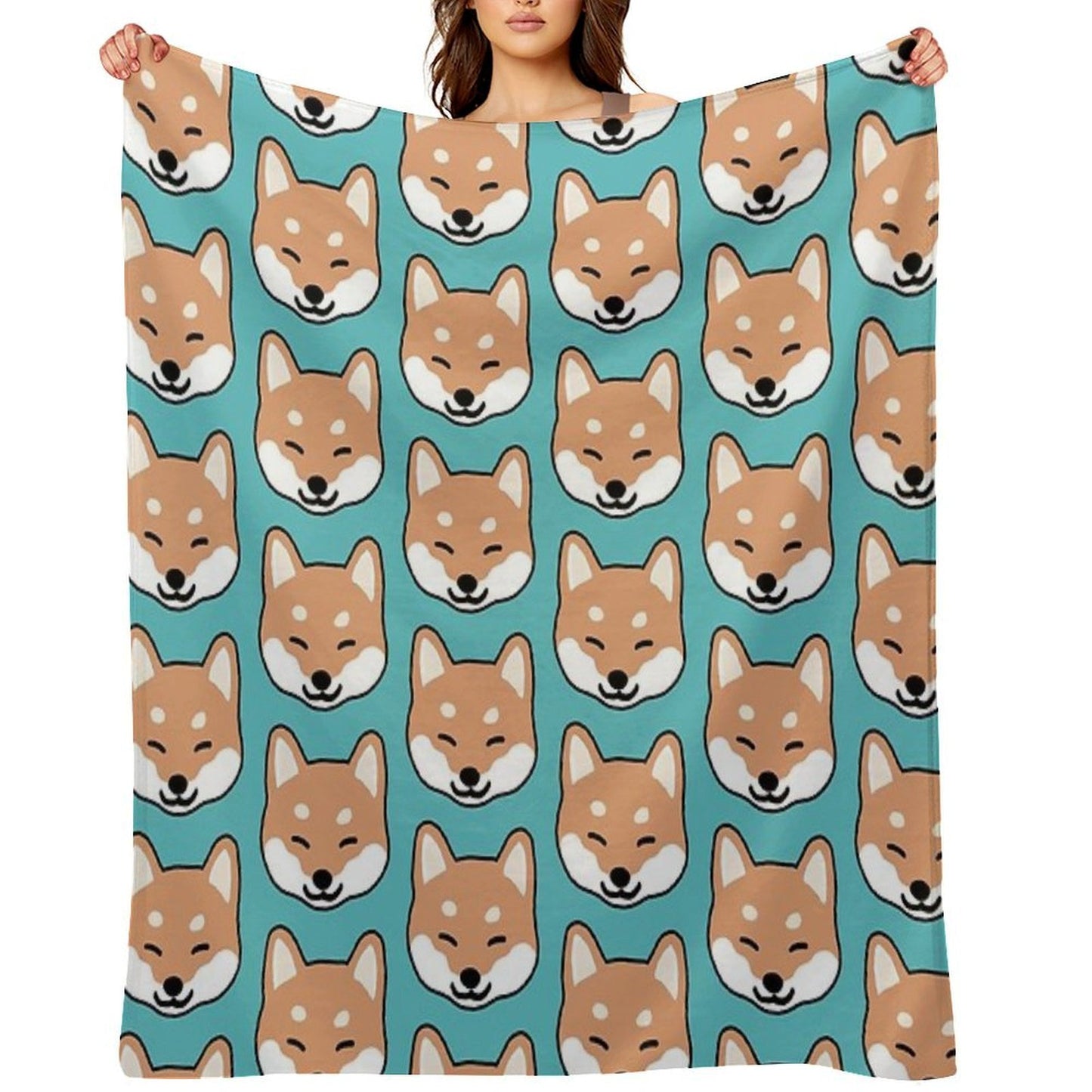 Shiba Inu Blinking Durable Throw Blanket