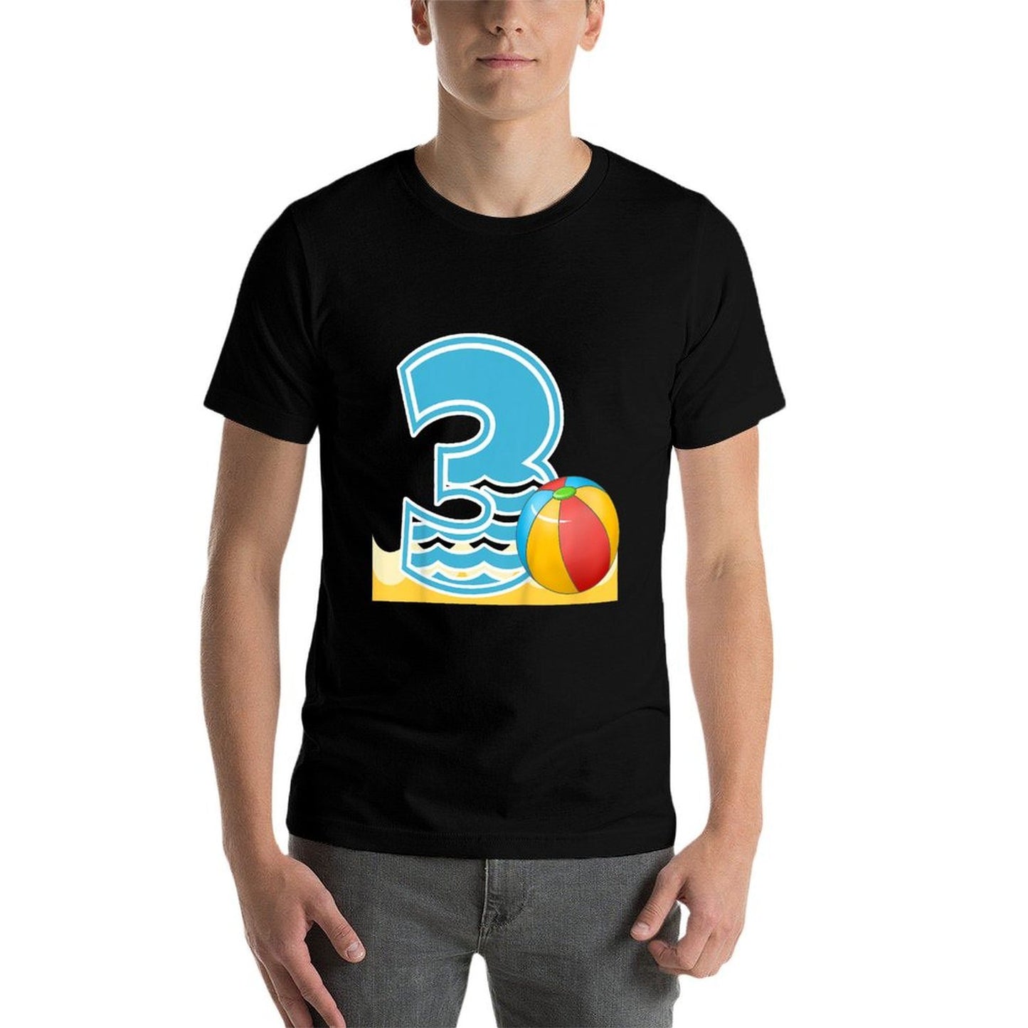 Kids Beach Ball 3rd Birthday Pool Party 3 Year Old Beach Ball Classic T-Shirt