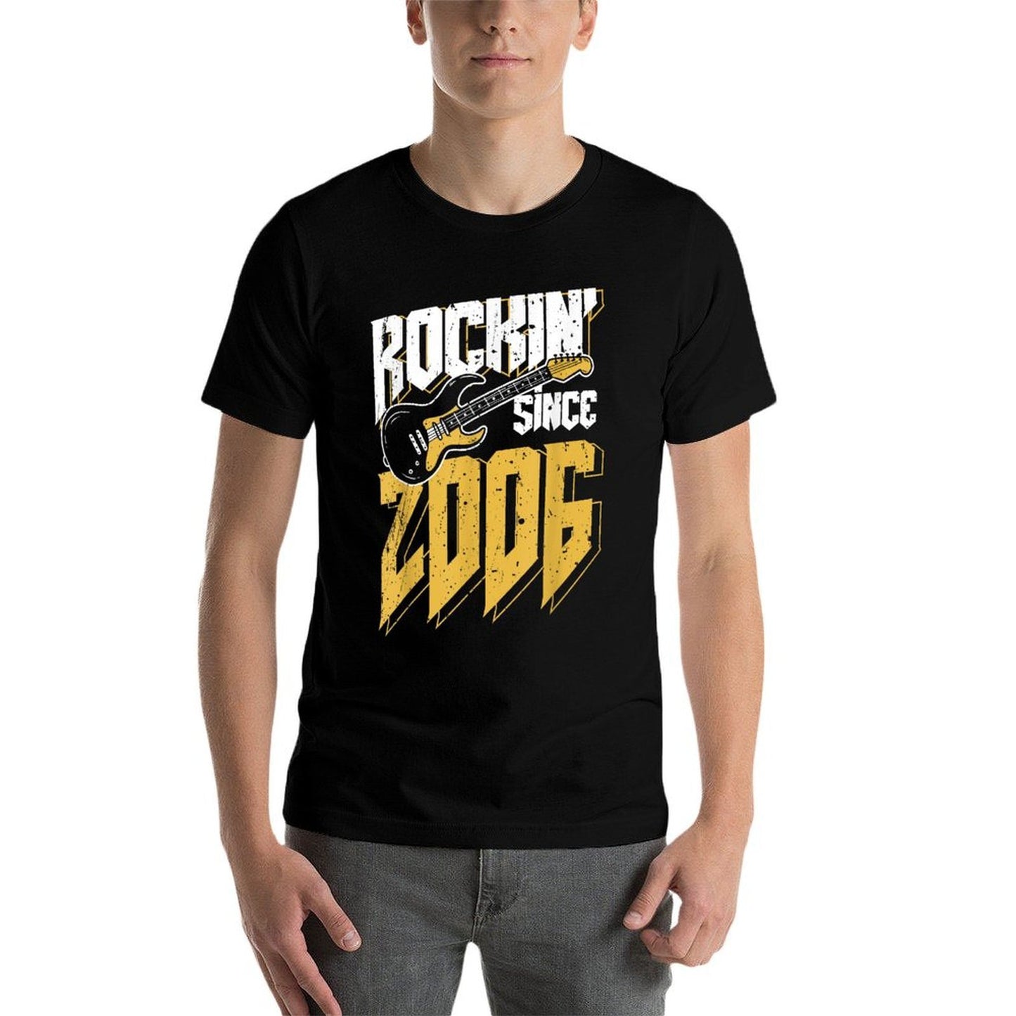 Rockin' Since 2006 Vintage Rock Music Fan 17th Birthday  Wrinkle-resistant T-Shirt
