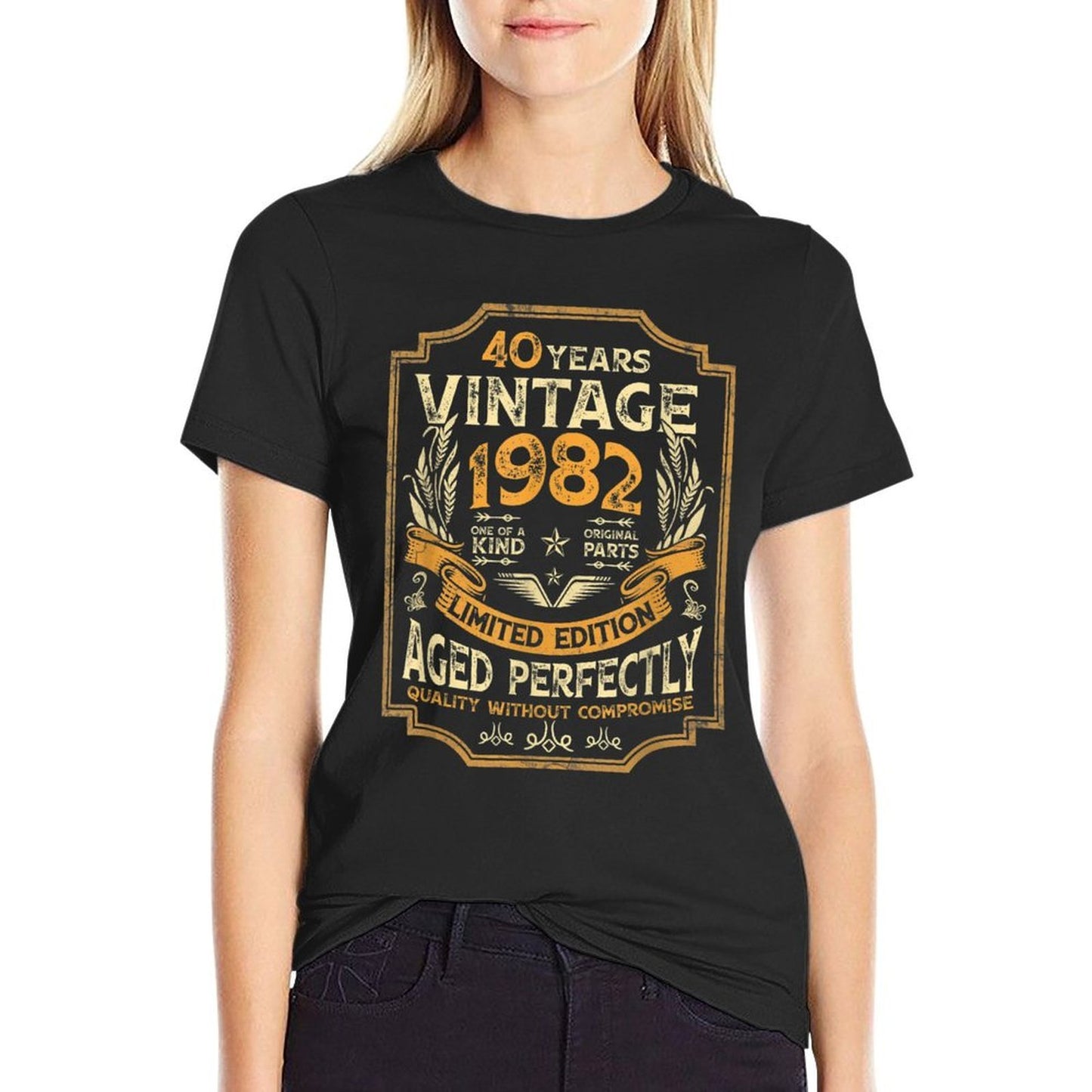 40 Year Old Vintage 1982 40th Birthday Polyester Blend T-Shirt