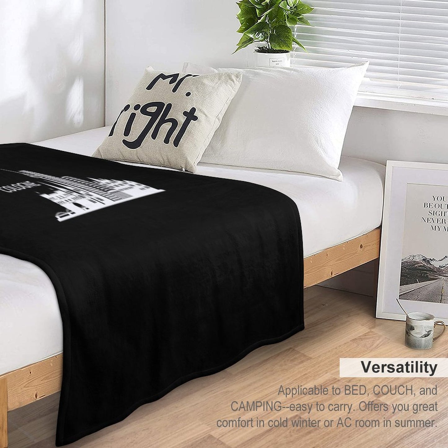 Cologne Skyline Black Lightweight Throw Blanket