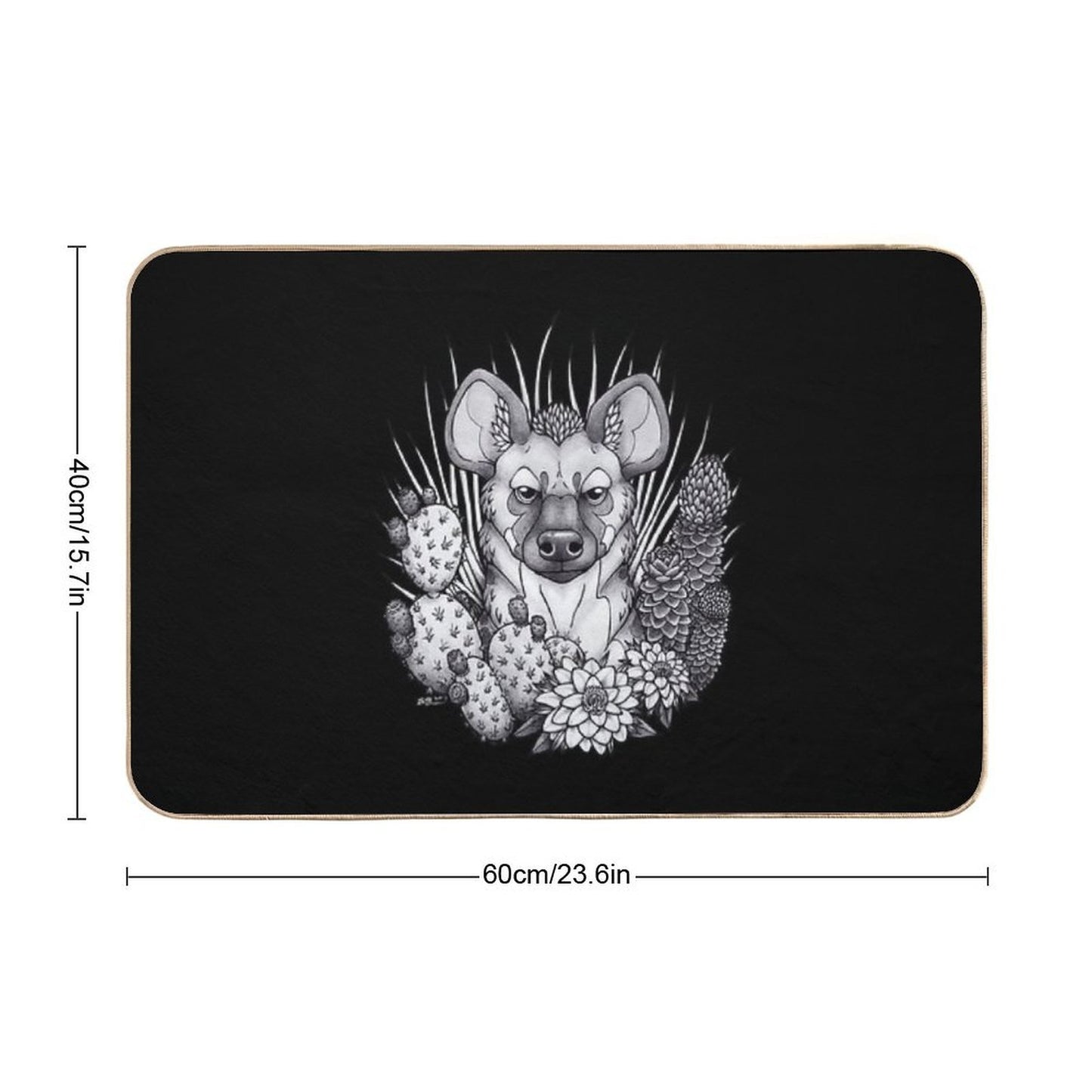 Hyena & Arid Plants Non-Slip Bath Mat