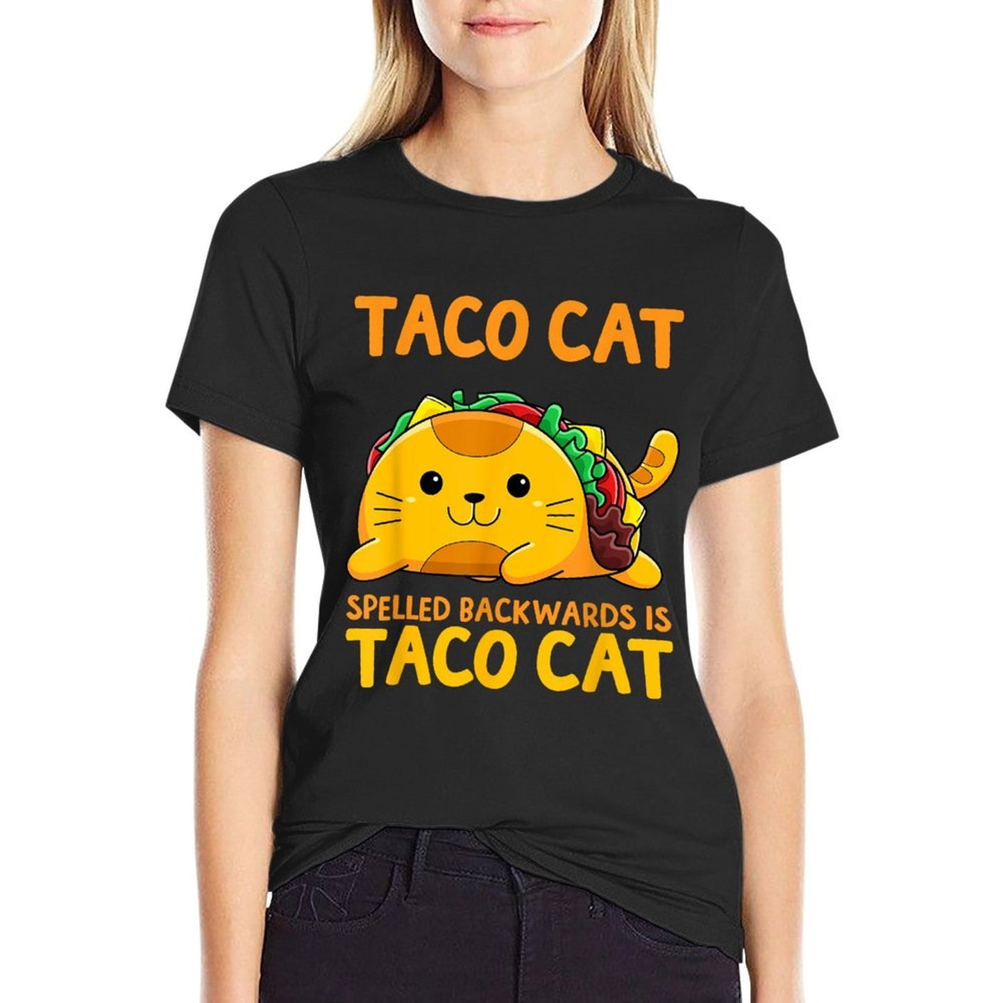 Tacocat Spelled Backwards Taco Cat Cinco De Mayo High-quality Stitching T-Shirt