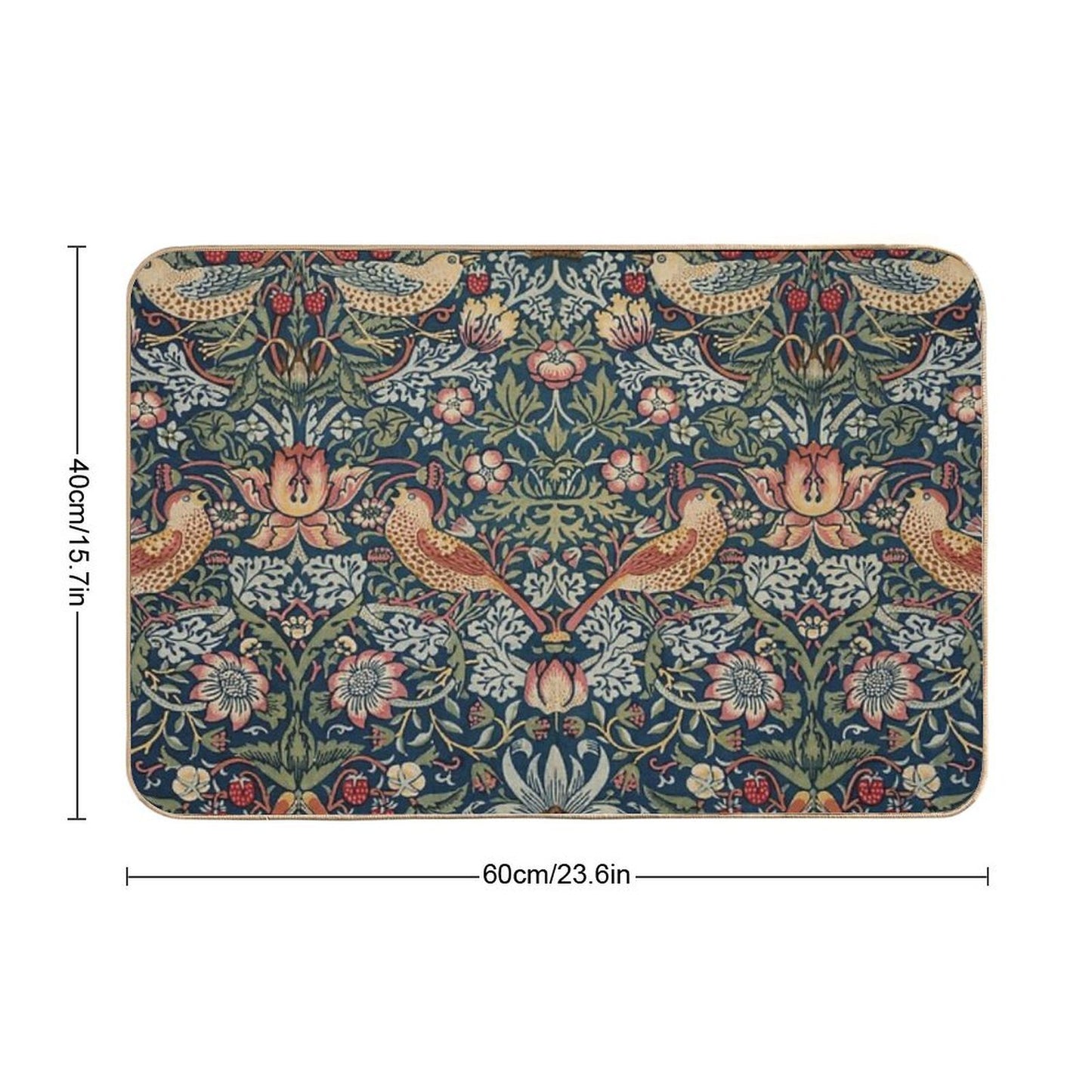 Strawberry Thief (William Morris Textile) Multi-Purpose Bath Mat