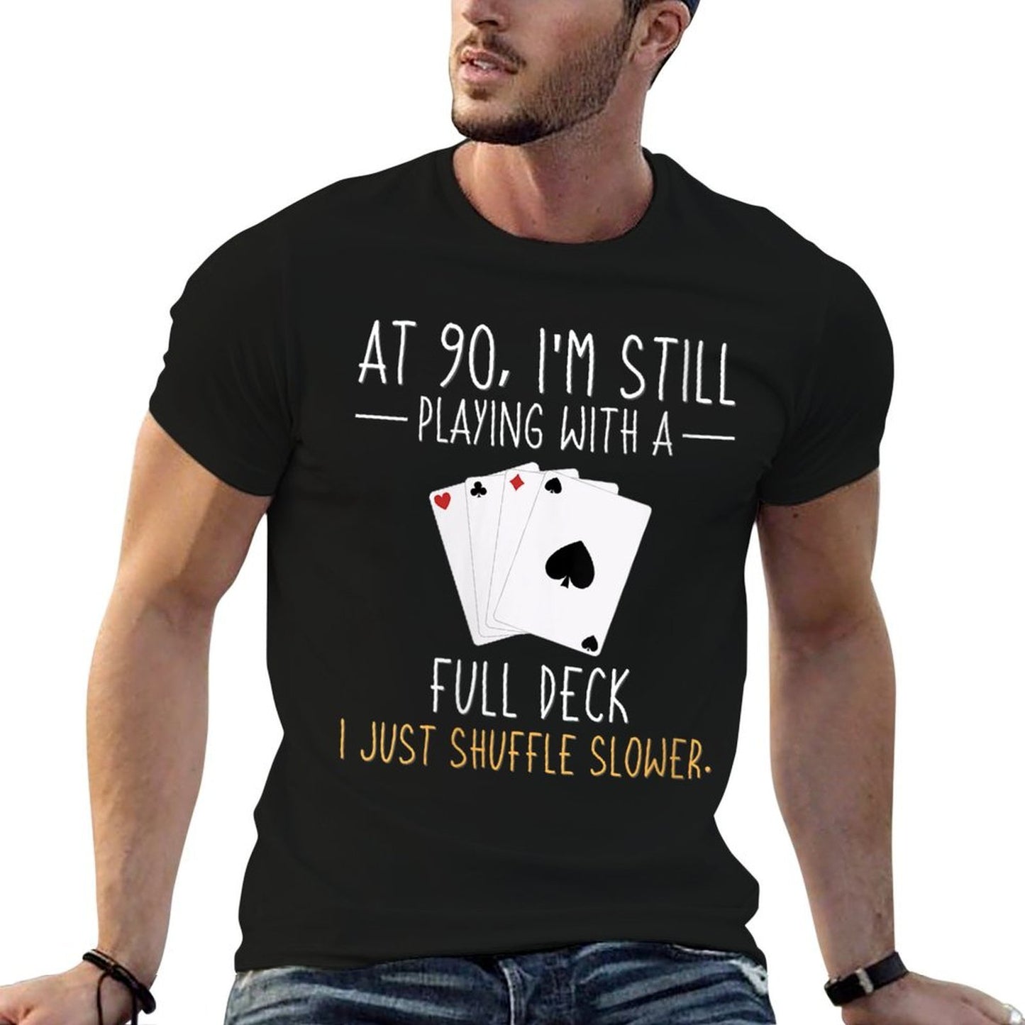 Womens 90th Birthday Card Player Blackjack, Poker, Bridge - 90 Graphic-printed T-Shirt