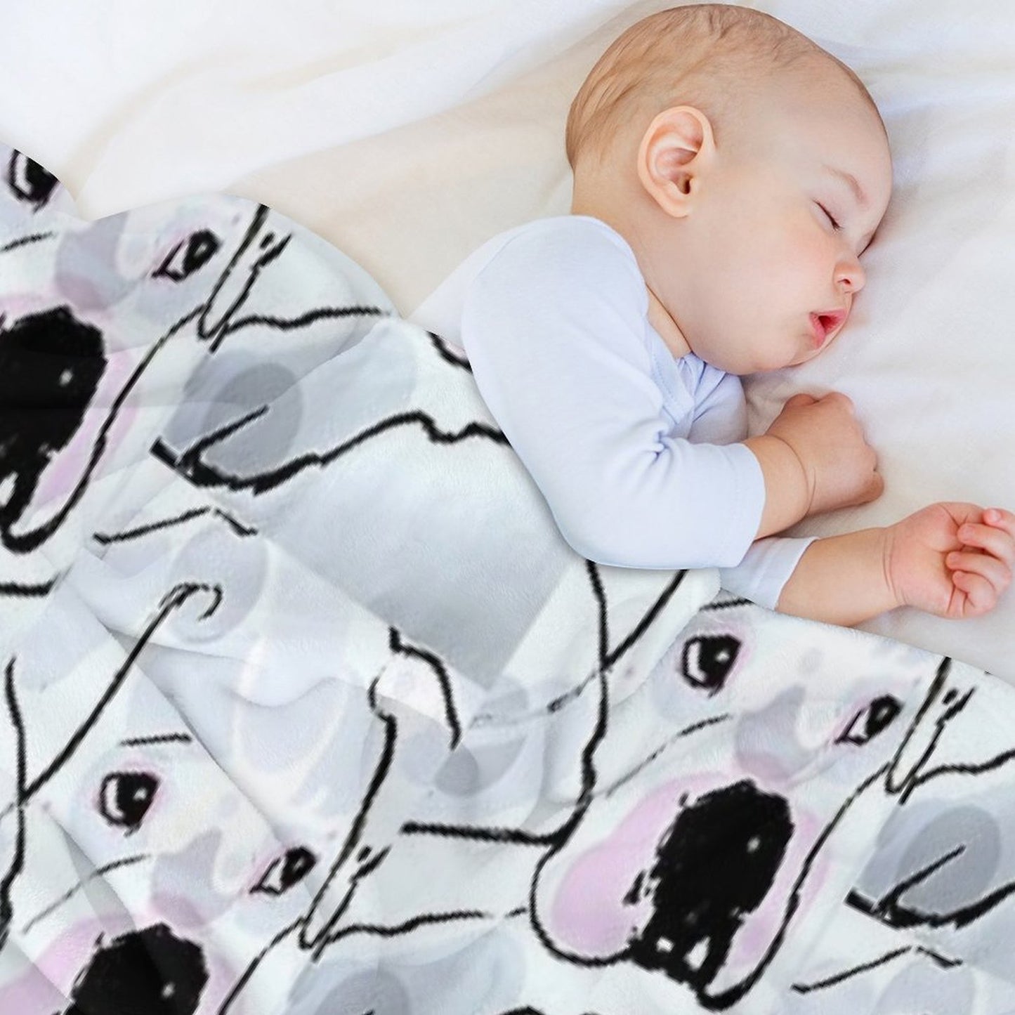 Pearl White, White Boxer Love Collection Durable Throw Blanket