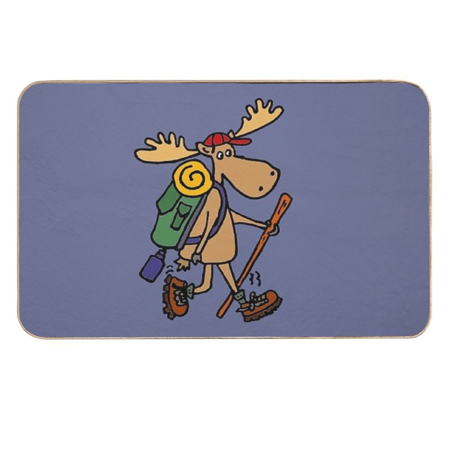 Funny Cool Moose Hiker High-Traffic Bath Mat