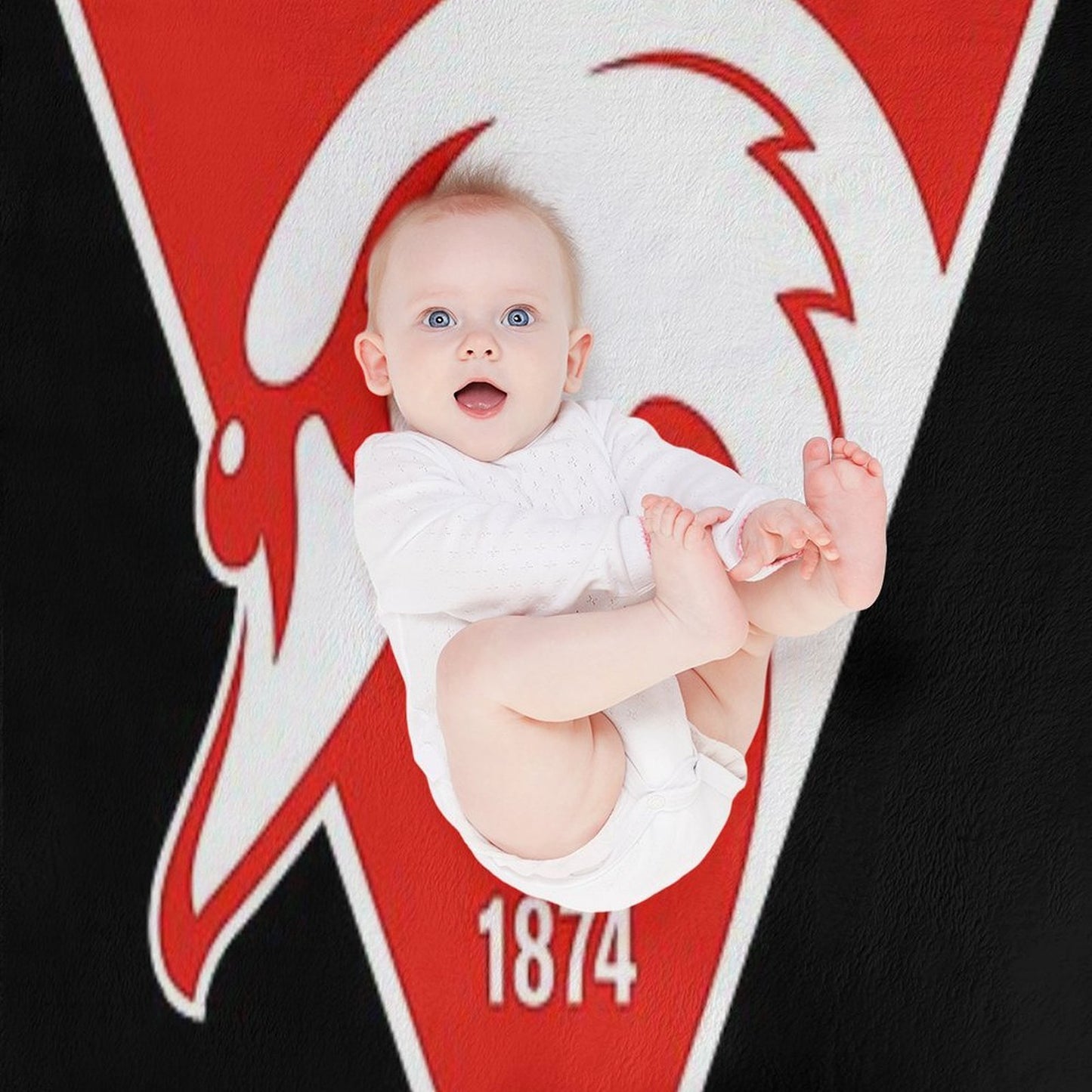 Sydney The Bloods Swans Haughty Swannies-Logo Plush Throw Blanket