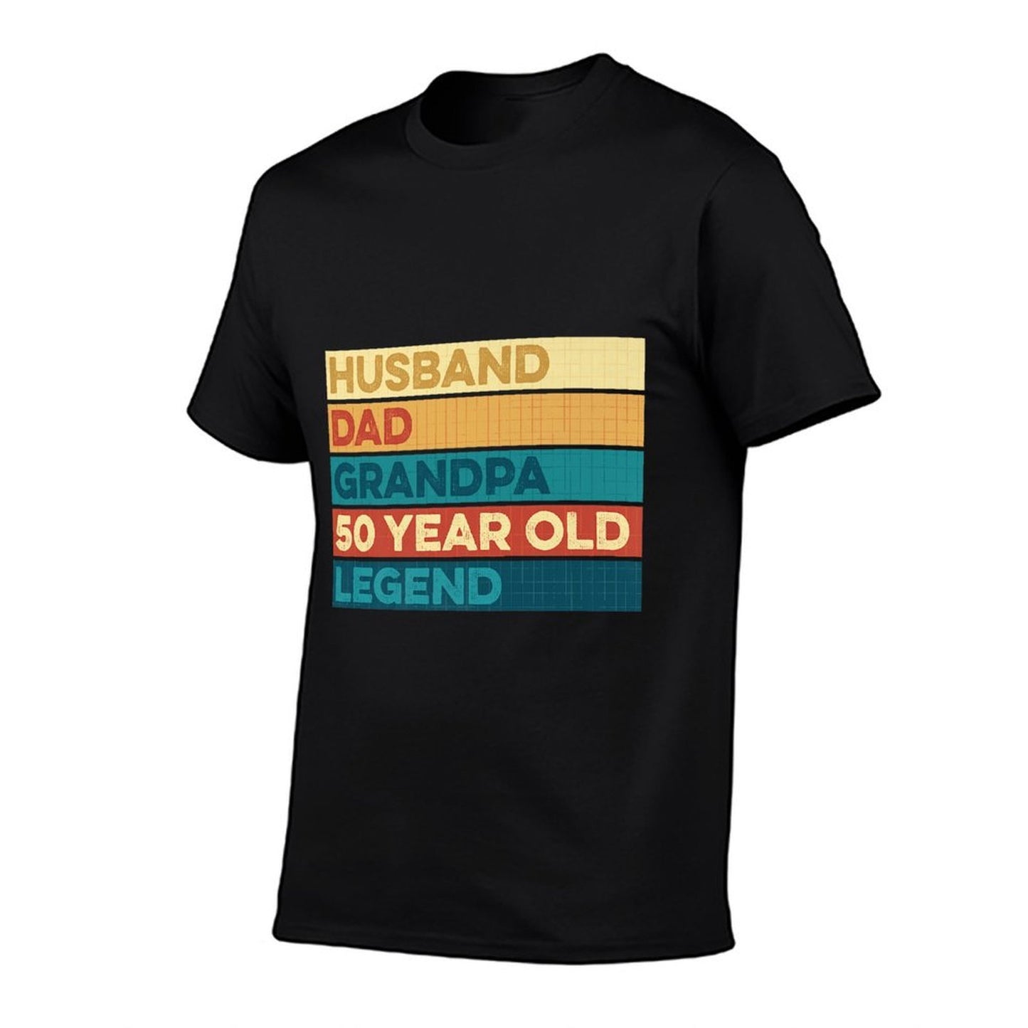 Husband Dad Grandpa 50 Year Old Legend, 50th Birthday Retro Premium Cotton T-Shirt
