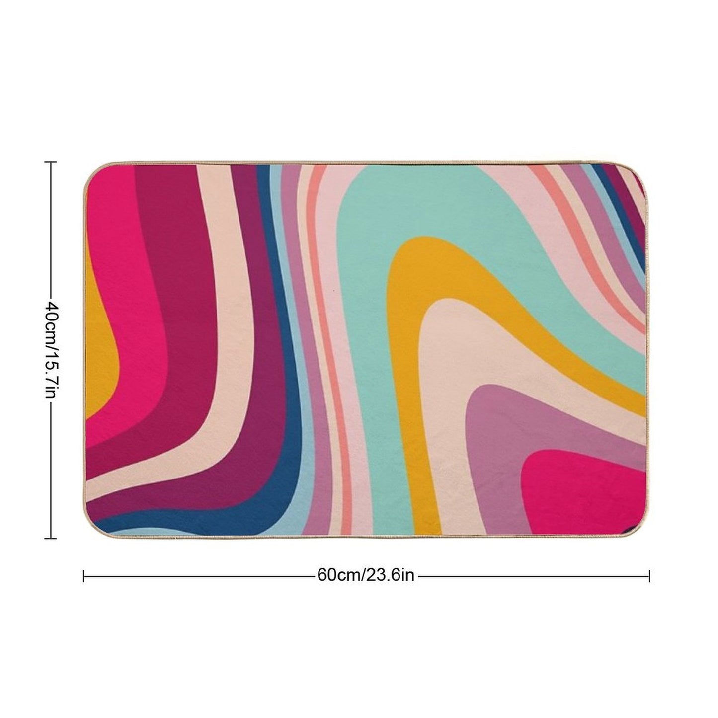 Retro Colorful Trippy Abstract Fade-Resistant Bath Mat