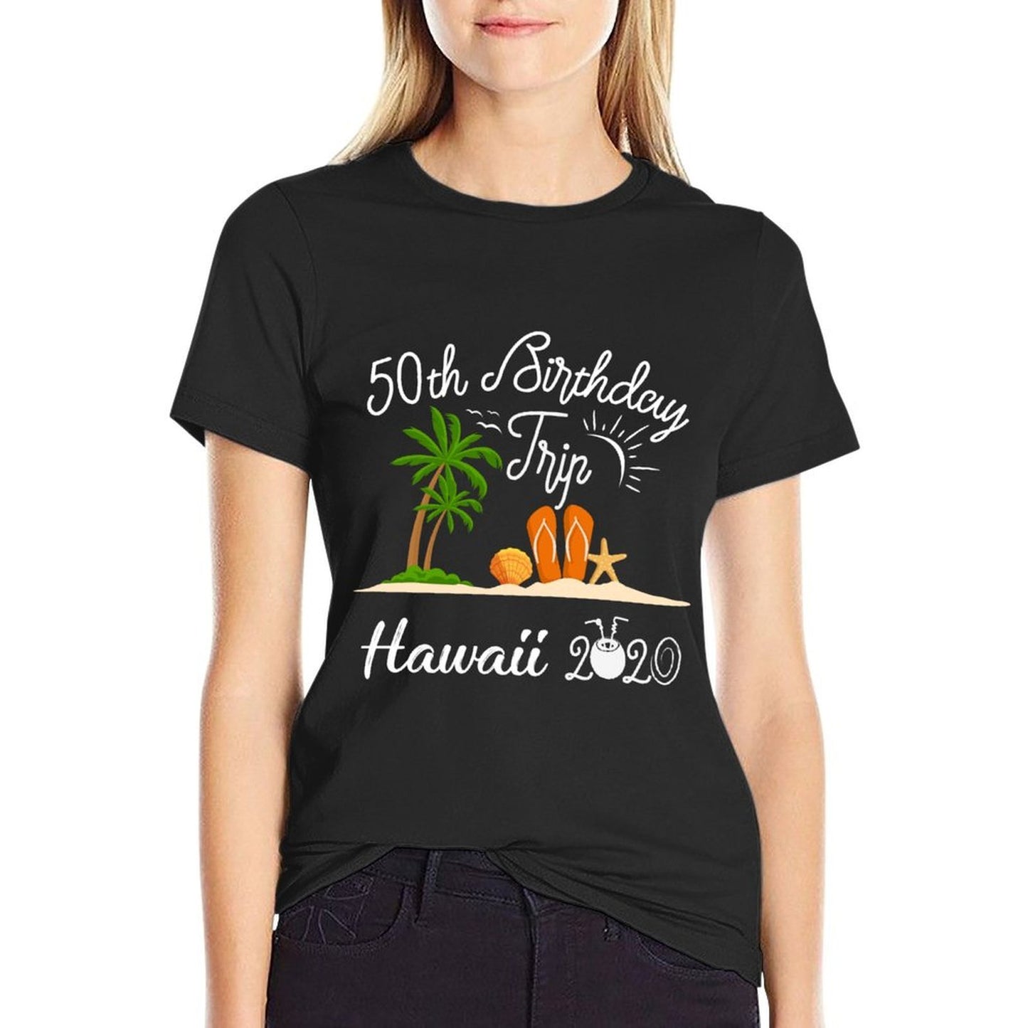 50th Birthday Souvenir Trip Vacation Gift 2020 Slim-fit Cut T-Shirt