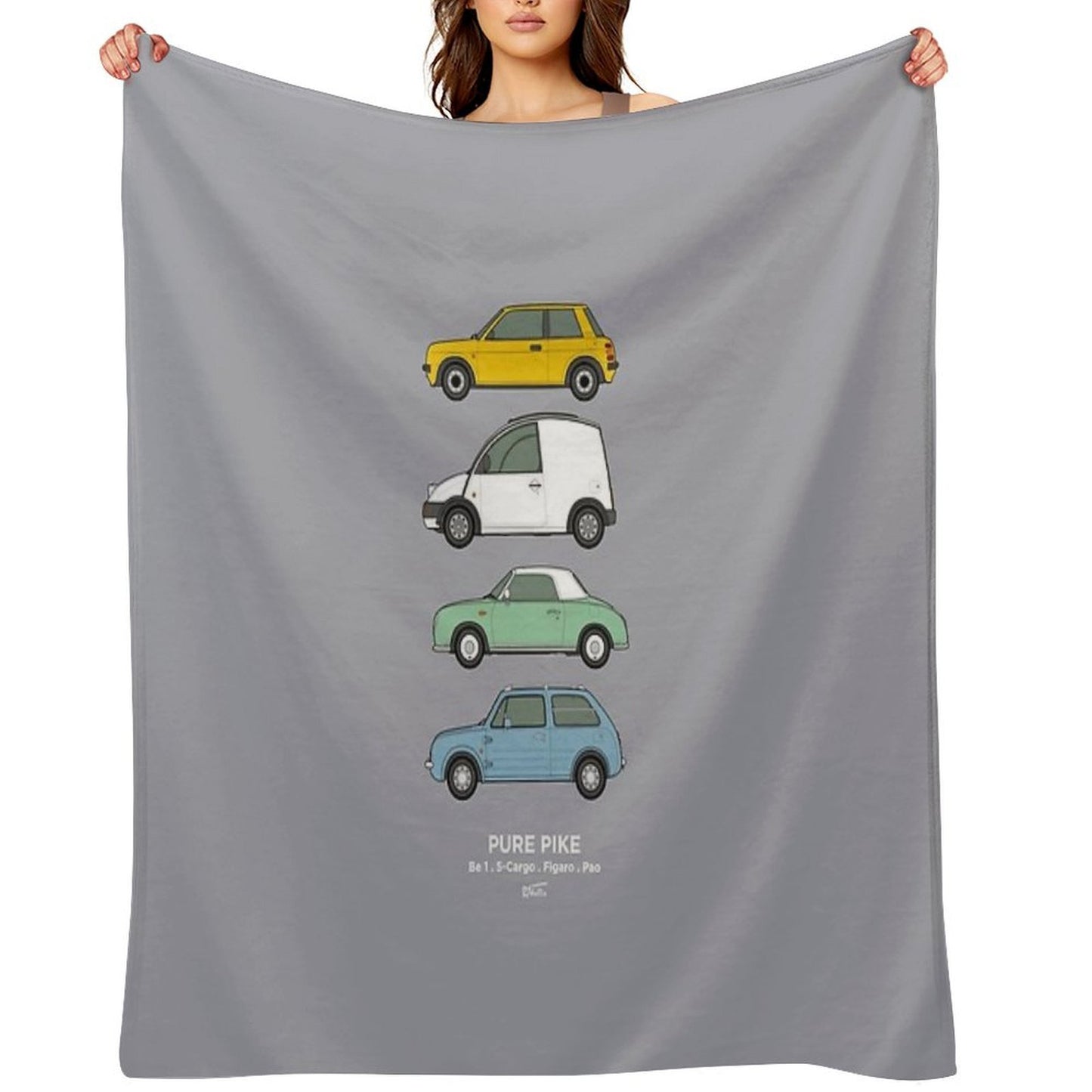 Pike Factory Classic Car Collection Compact Throw Blanket